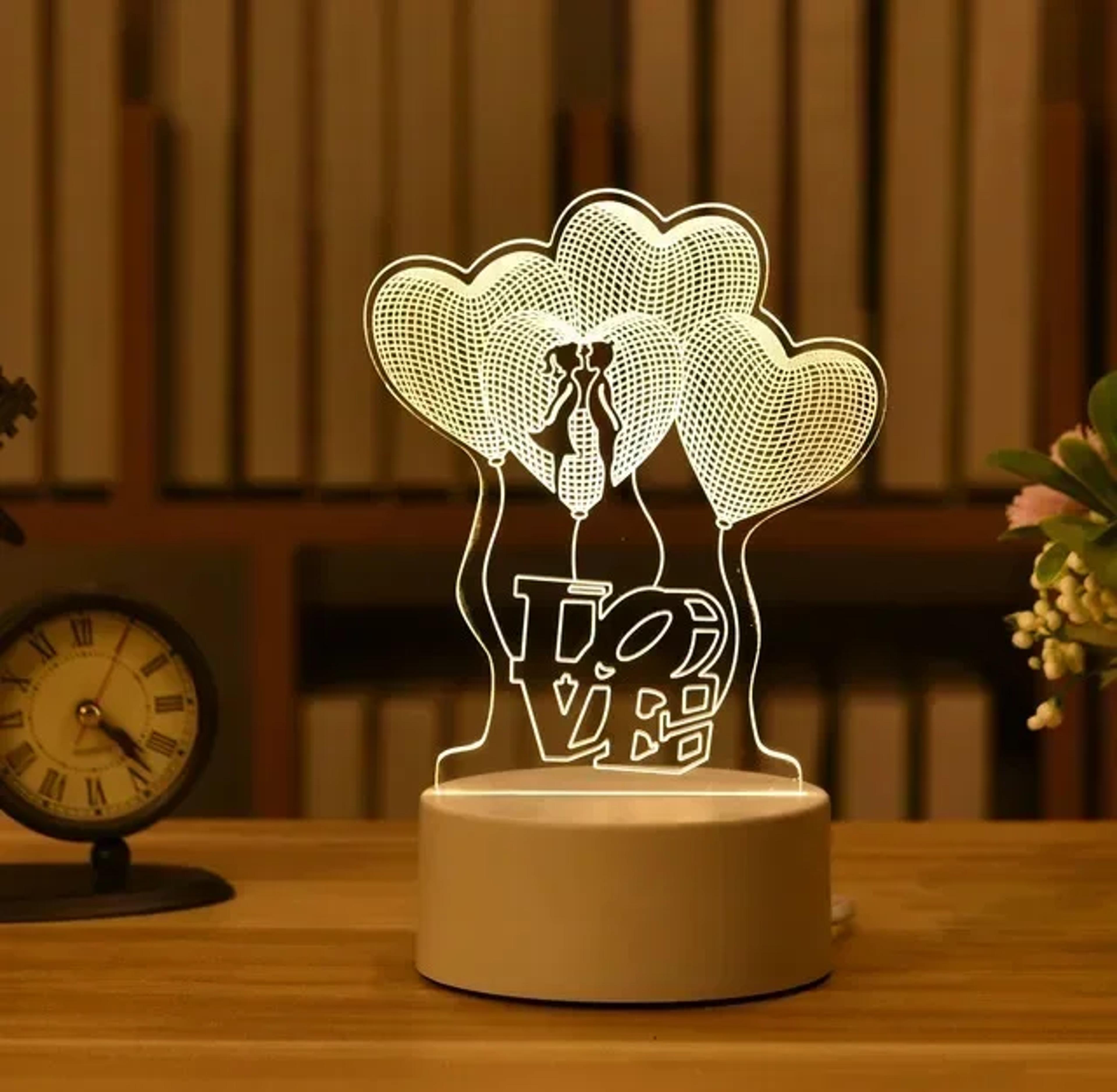 Romantic LED Night Light Acrylic Love Lamp For Bedroom Wedding  Valentines Gift 7