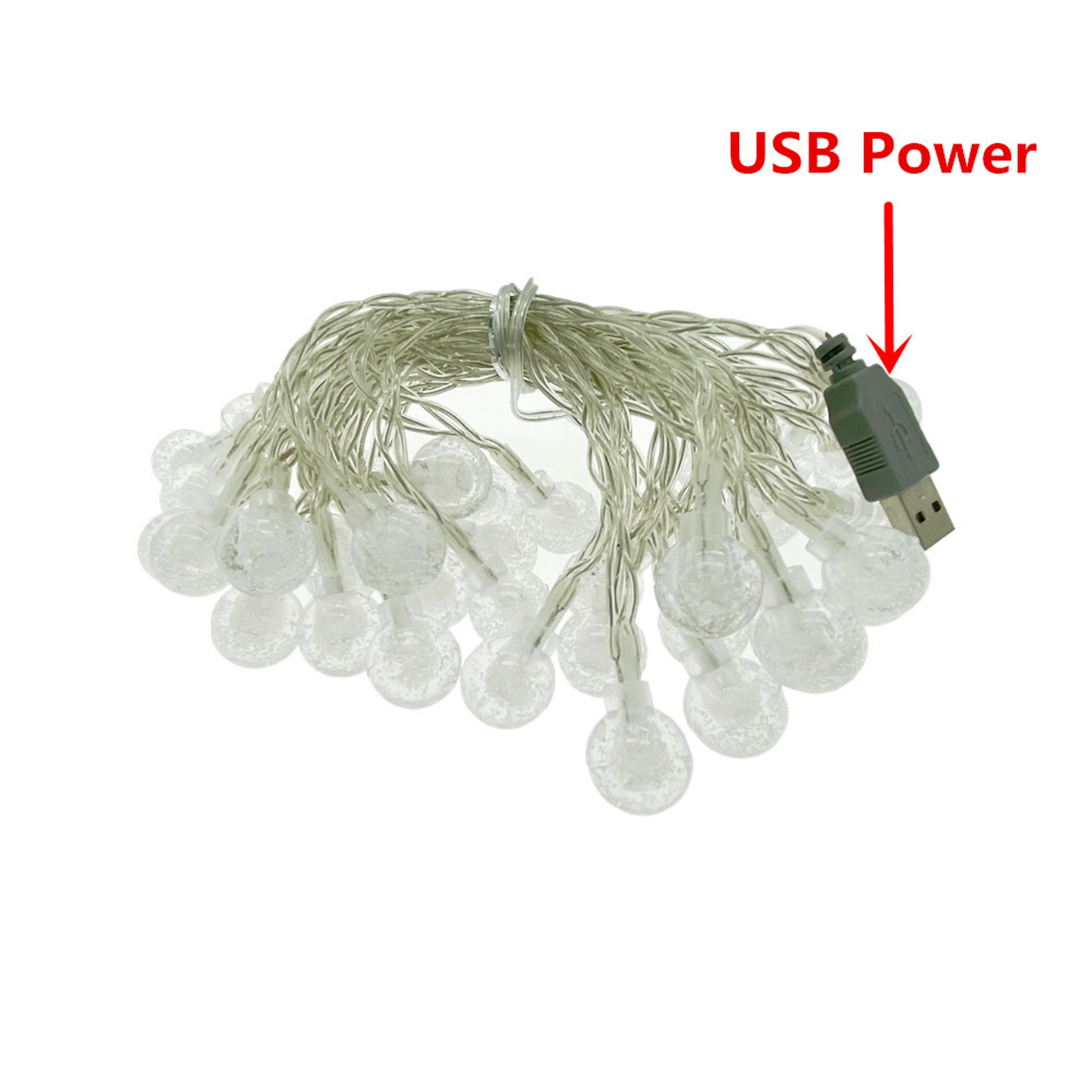 Crystal Glow LED Fairy Lights Crystal Ball String Lights USB Powered For Bedroom Holiday  Party Dec 3