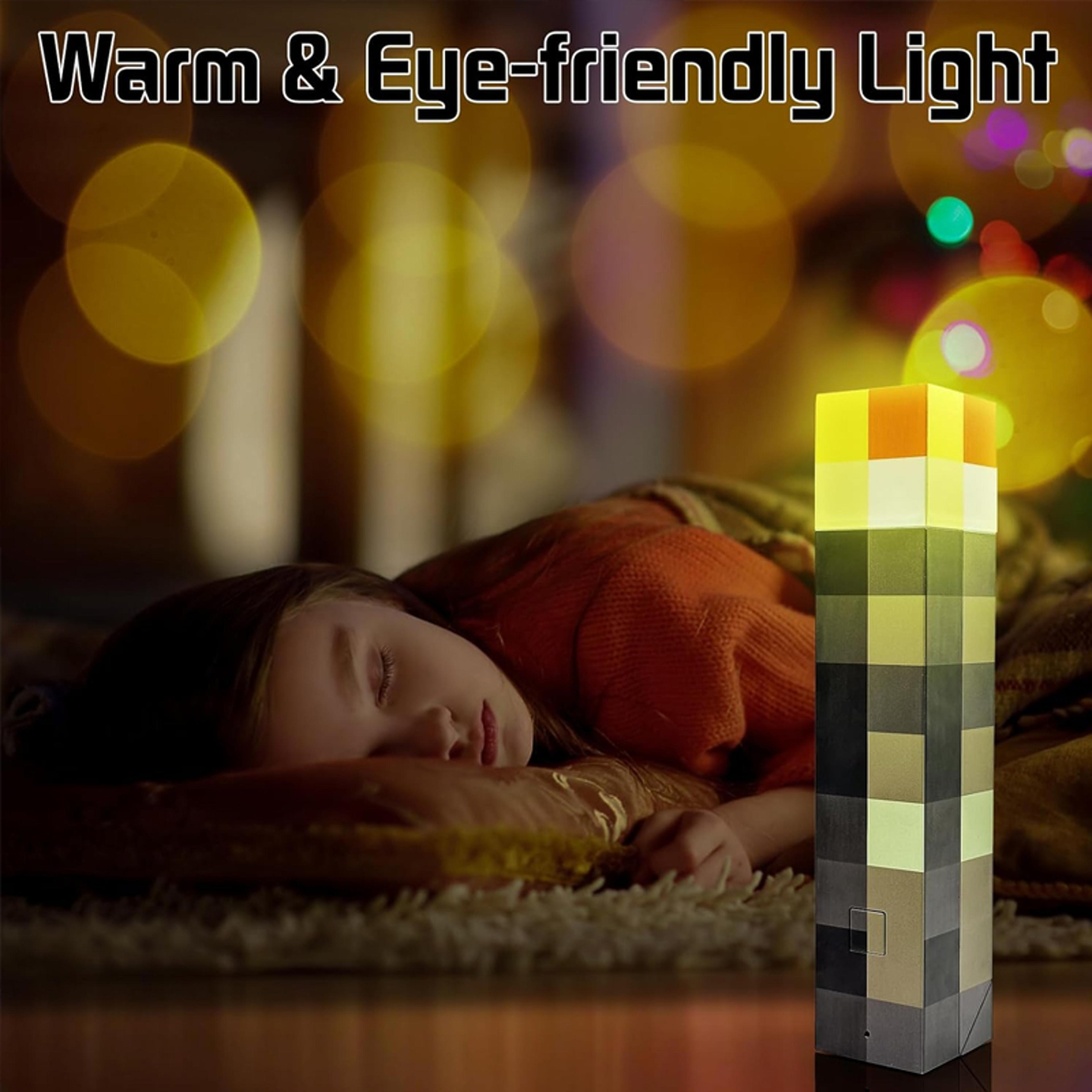 Minecraft Torch Lamp USB Rechargeable LED Night Light For Kids Bedroom  Gaming Room Decor 3