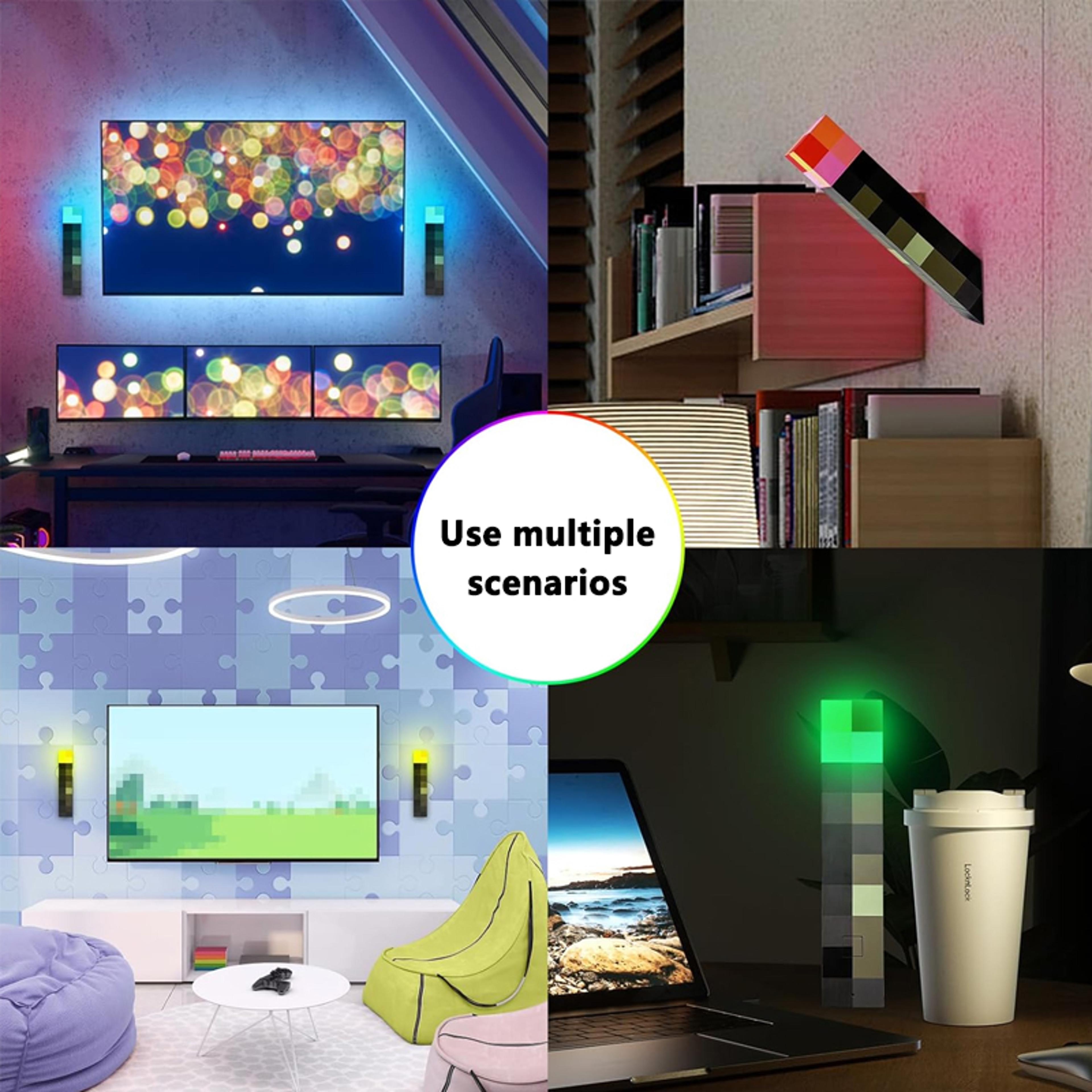 Minecraft Torch Lamp USB Rechargeable LED Night Light For Kids Bedroom  Gaming Room Decor 4