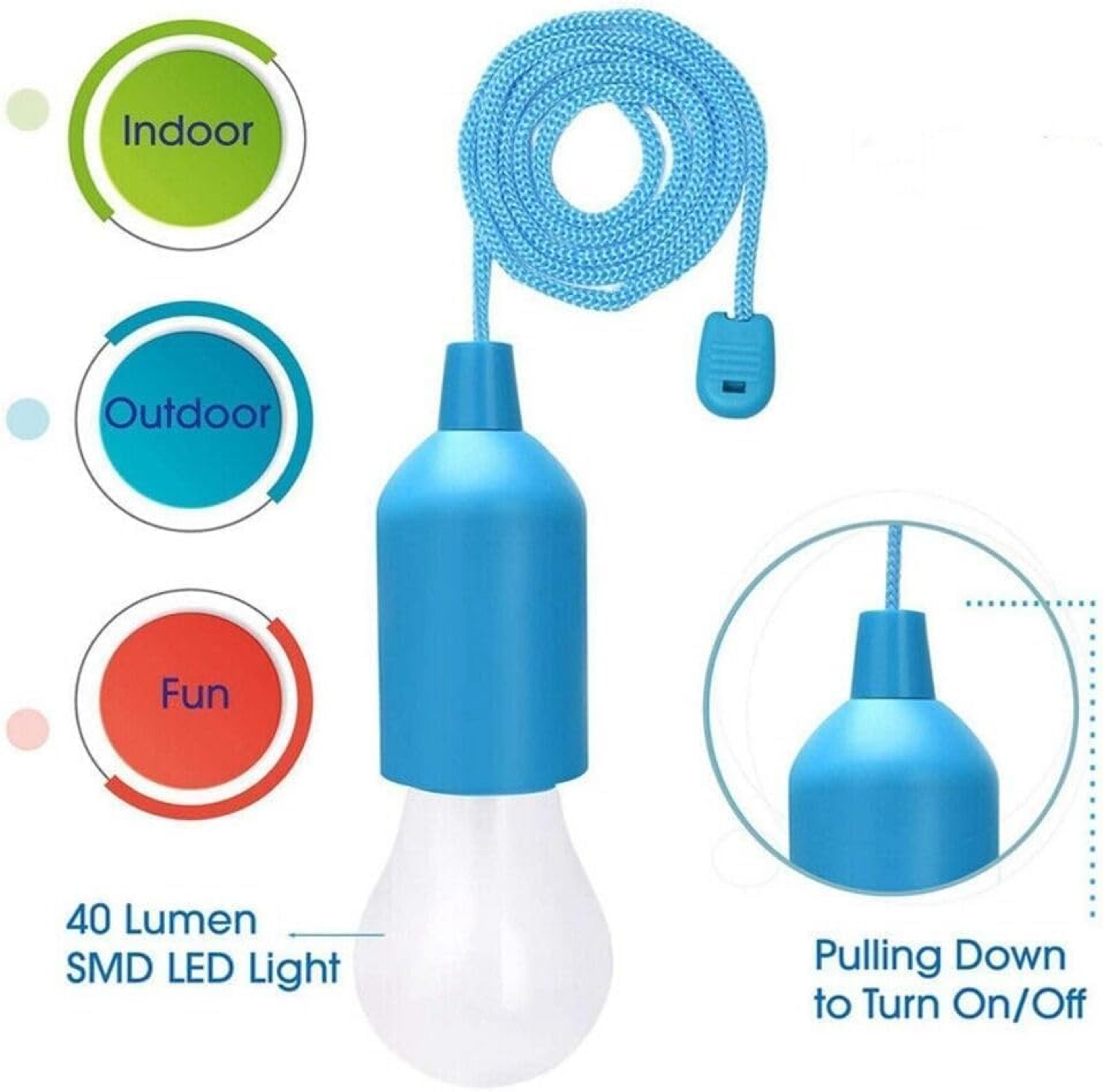 Portable Battery Operated Pull Cord Light LED Hanging Lamp For Camping Emergencies  Home Use 2