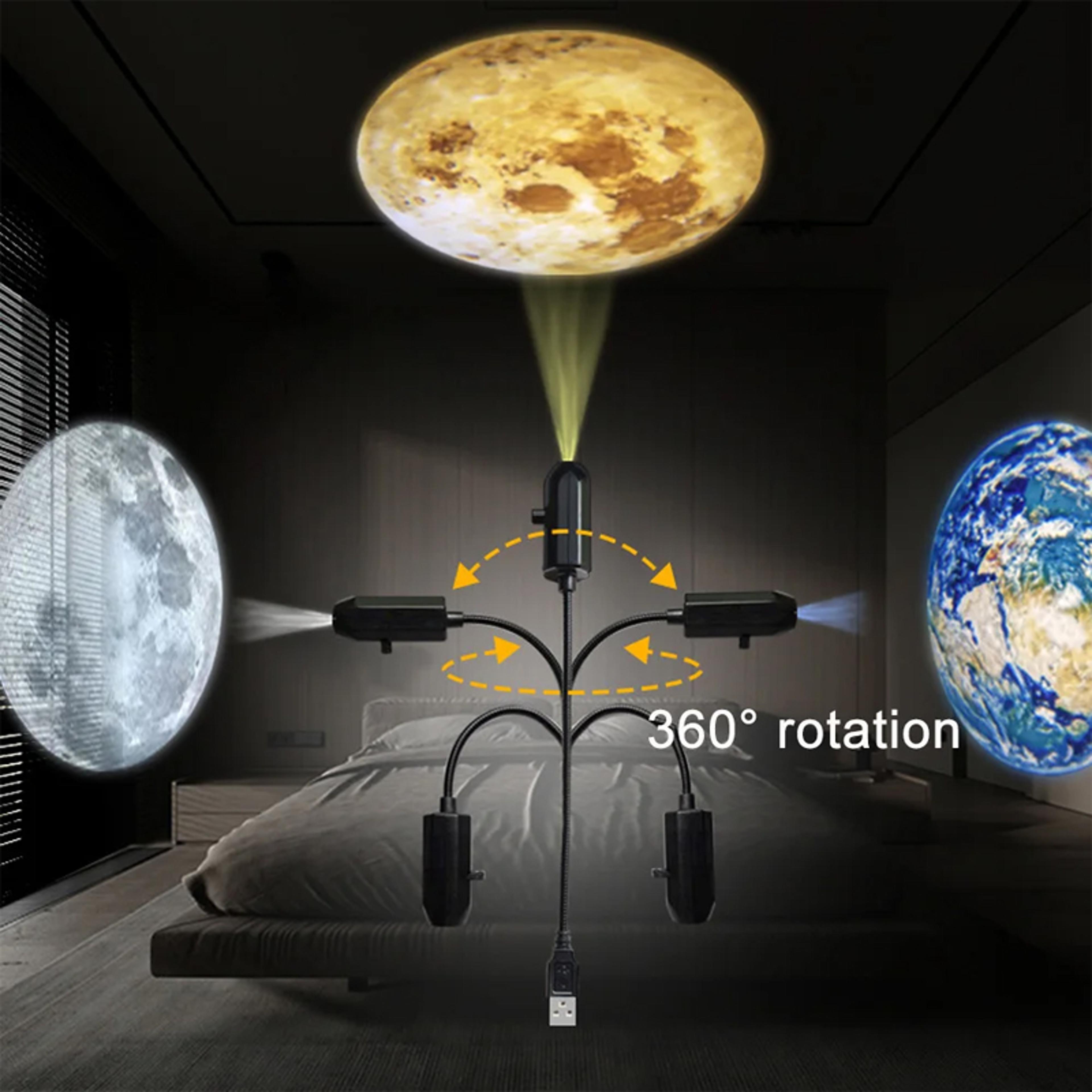 Celestial Glow Galaxy Projector Moon  Earth Starry Sky USB Night Light 2