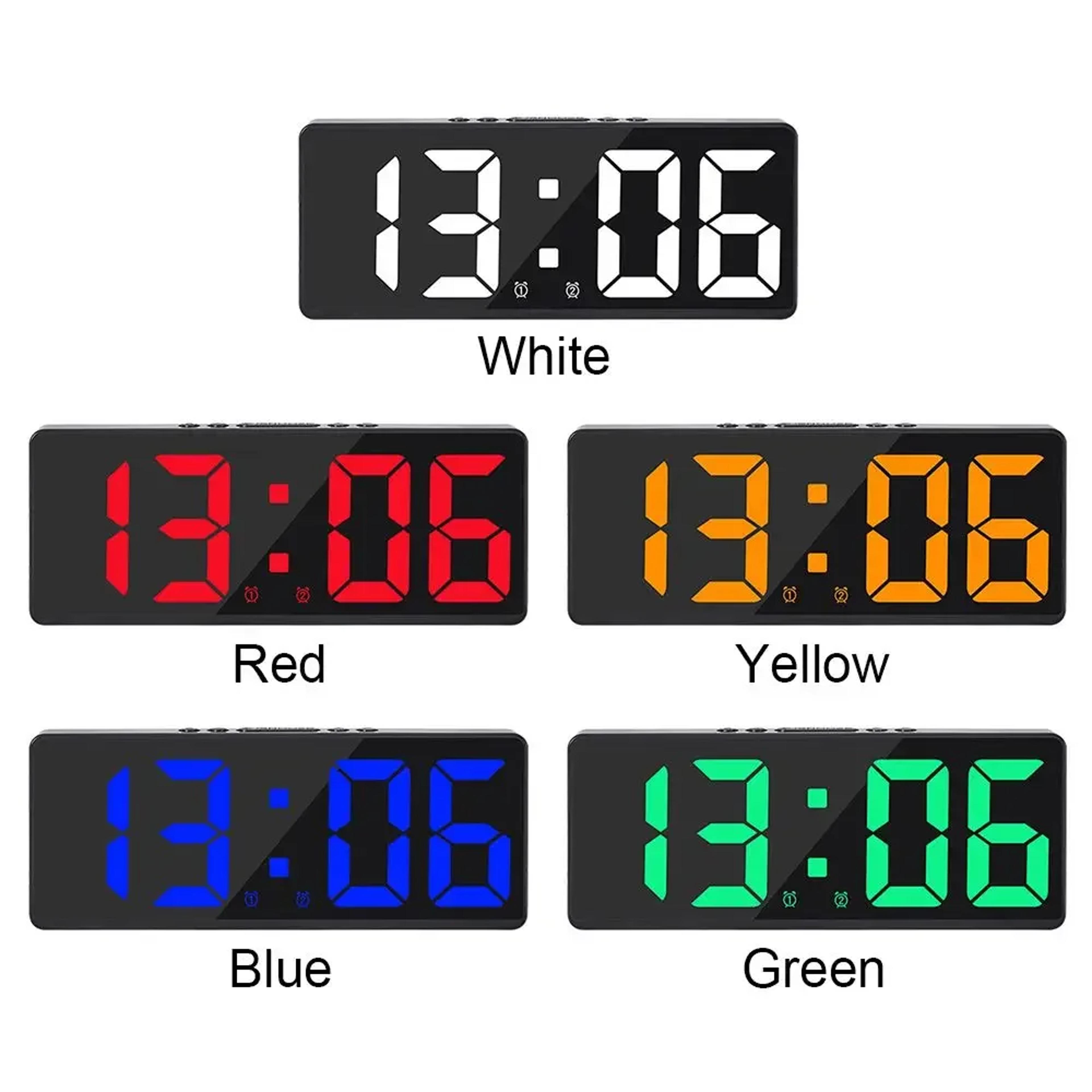 Smart LED Digital Alarm Clock With Large Display Temperature Calendar  Night Light 4
