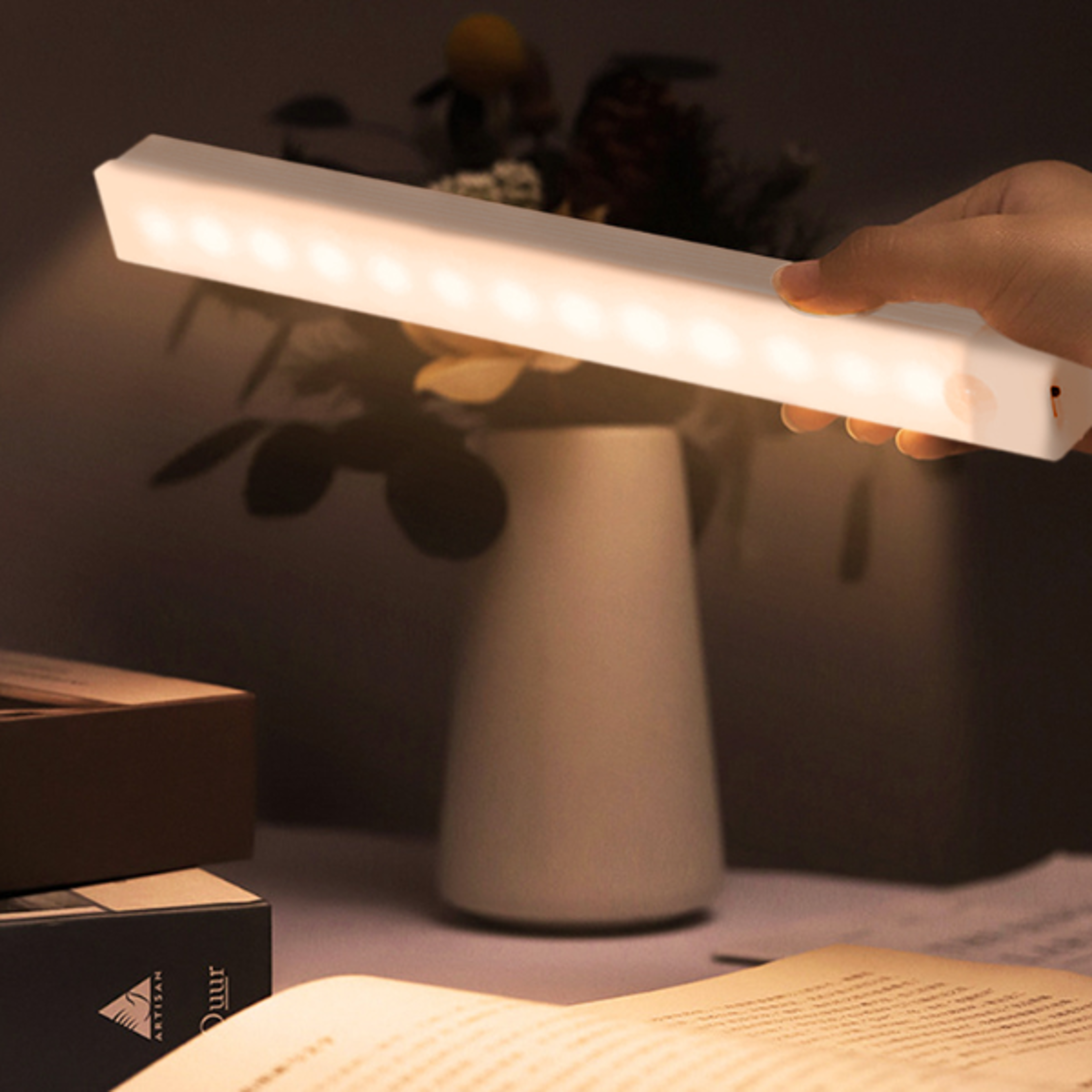 glow sense motion sensor cabinet light rechargeable led light for kitchen, closet & stairs