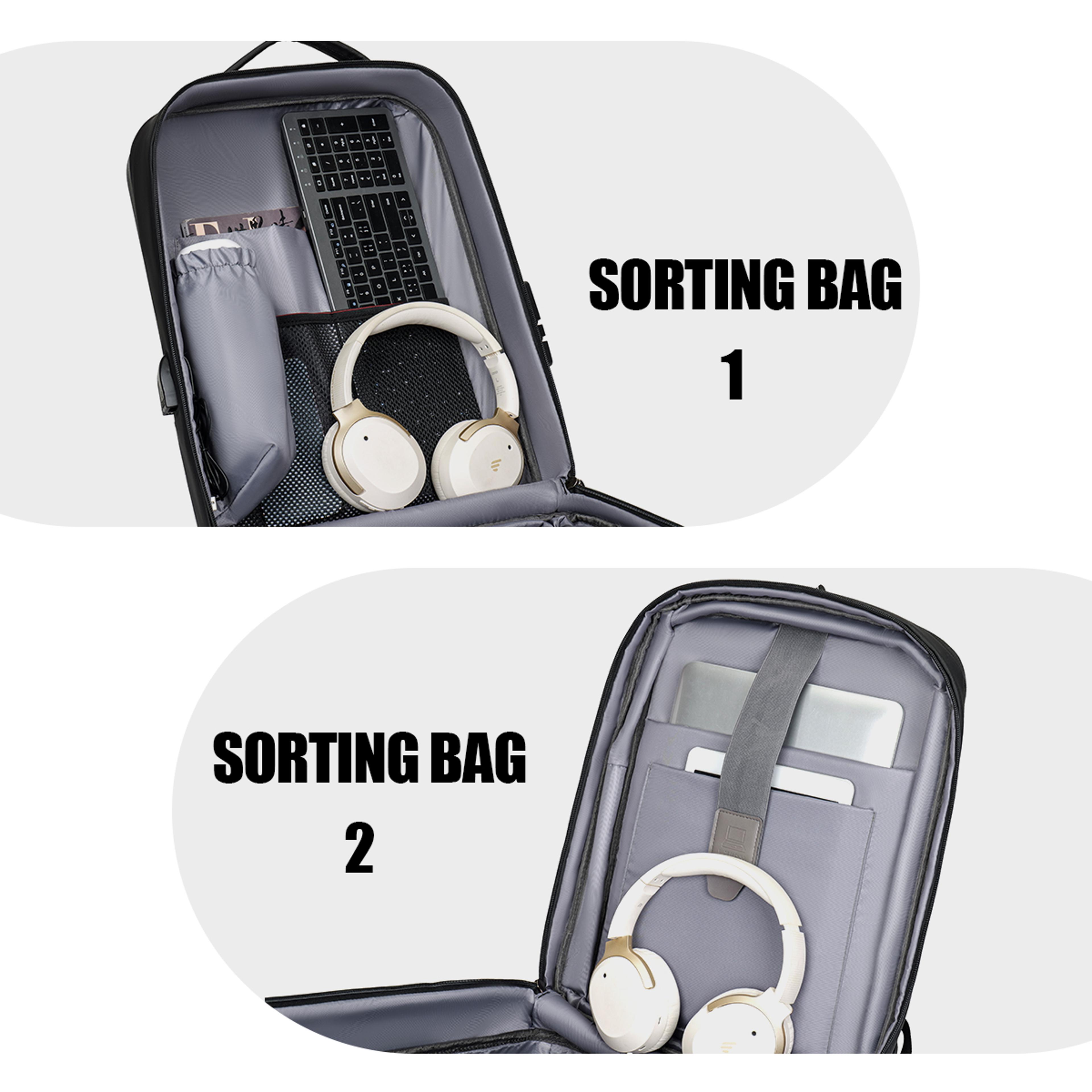 Expandable Hard Shell Laptop Backpack Large Capacity Business Travel Bag 4