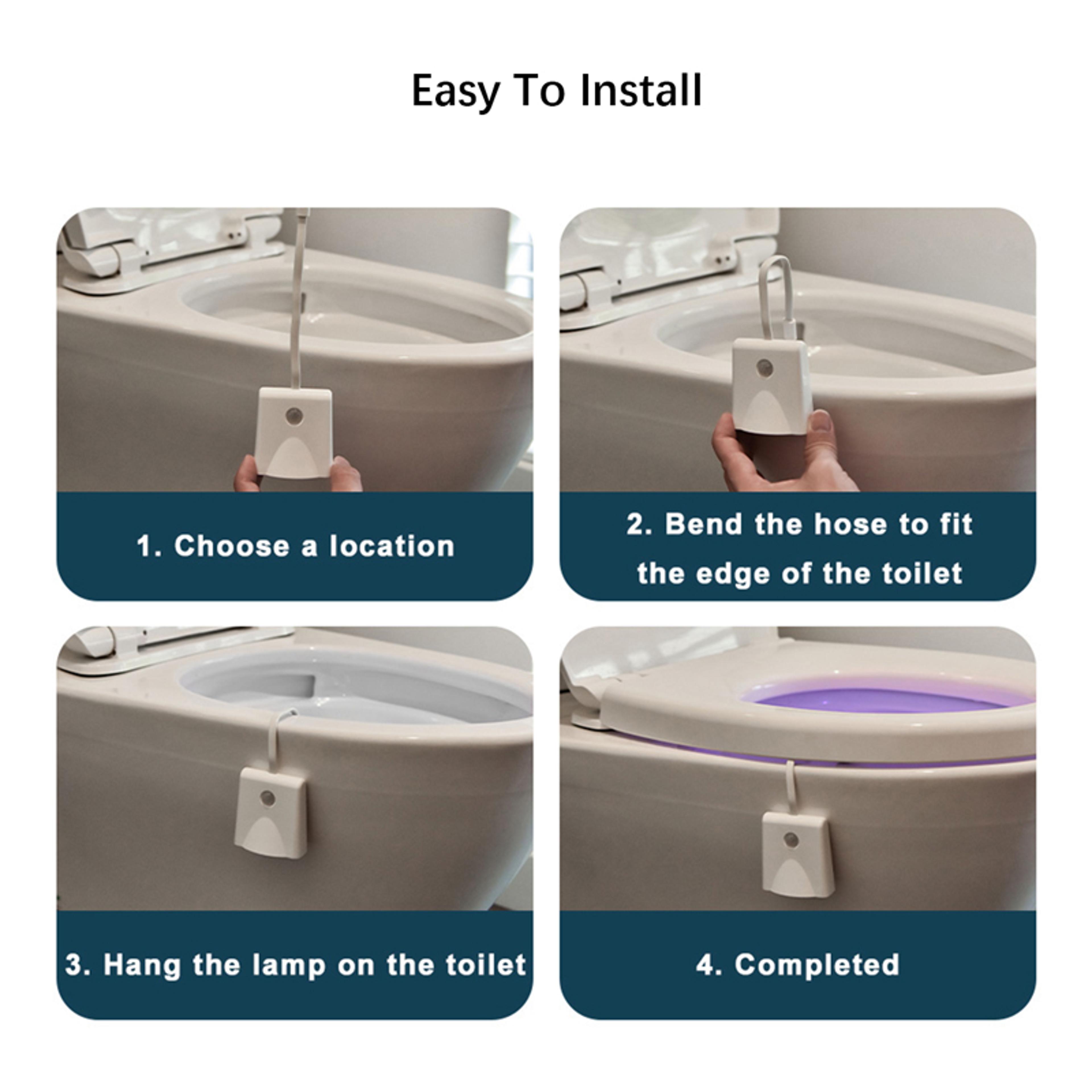 Motion Sensor Toilet Night Light Color Changing LED Bathroom Toilet Bowl Light 4