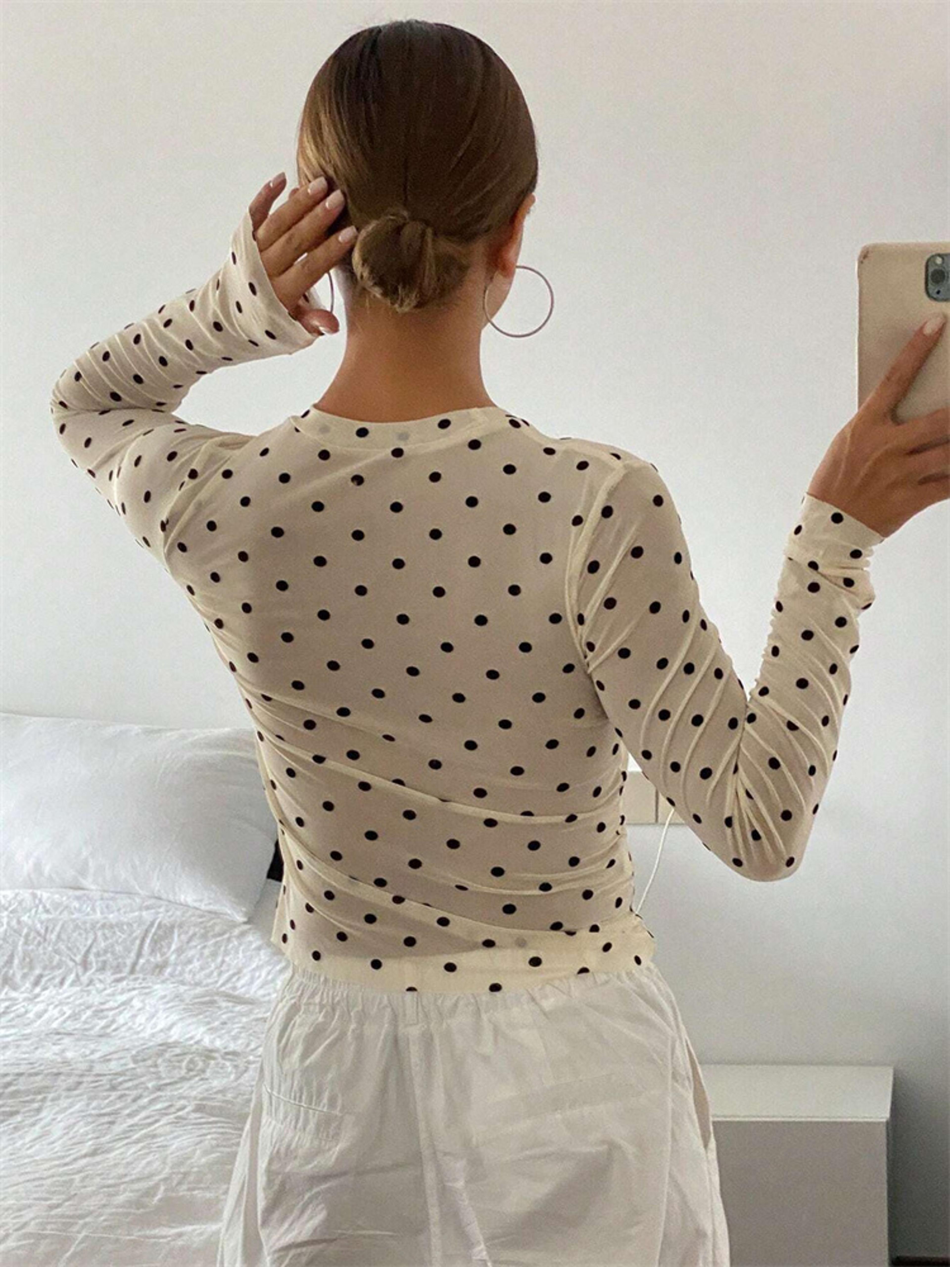 Sheer Mesh Top For Women Long Sleeve Slim Fit Summer Streetwear 1