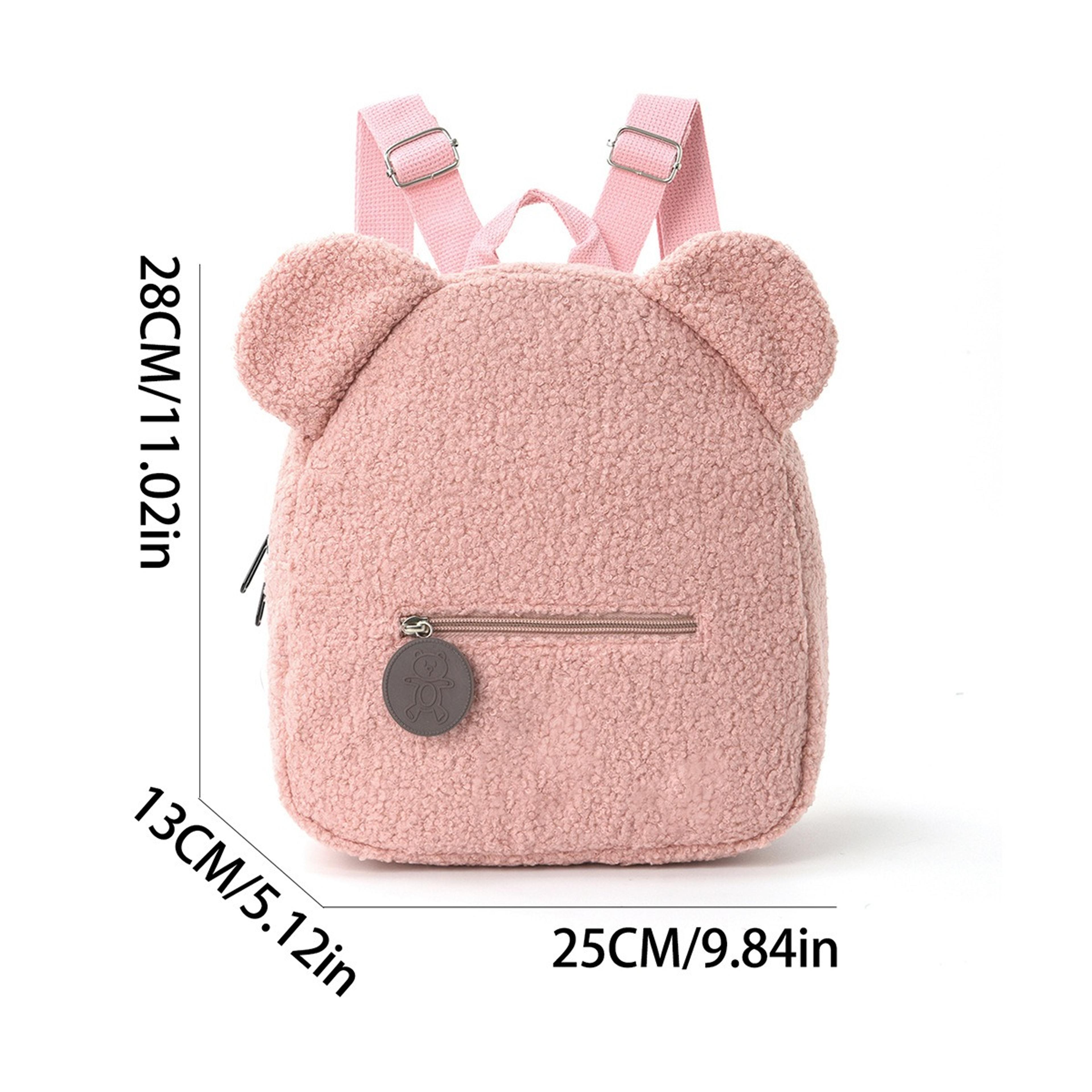 Cute Bear Ears Plush Backpack For Kids Soft Cartoon Animal Bag For School And Travel 3
