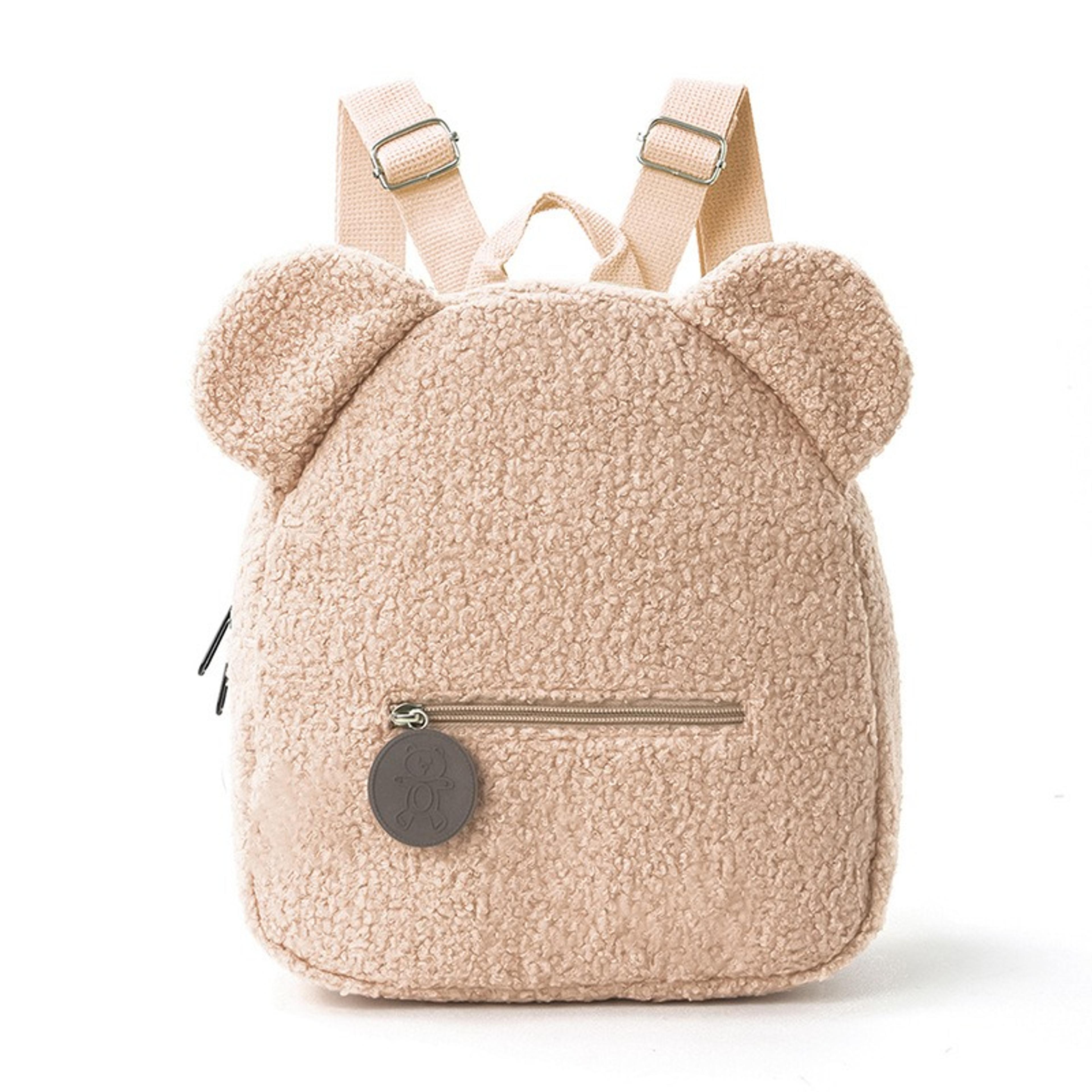 Cute Bear Ears Plush Backpack For Kids Soft Cartoon Animal Bag For School And Travel 4
