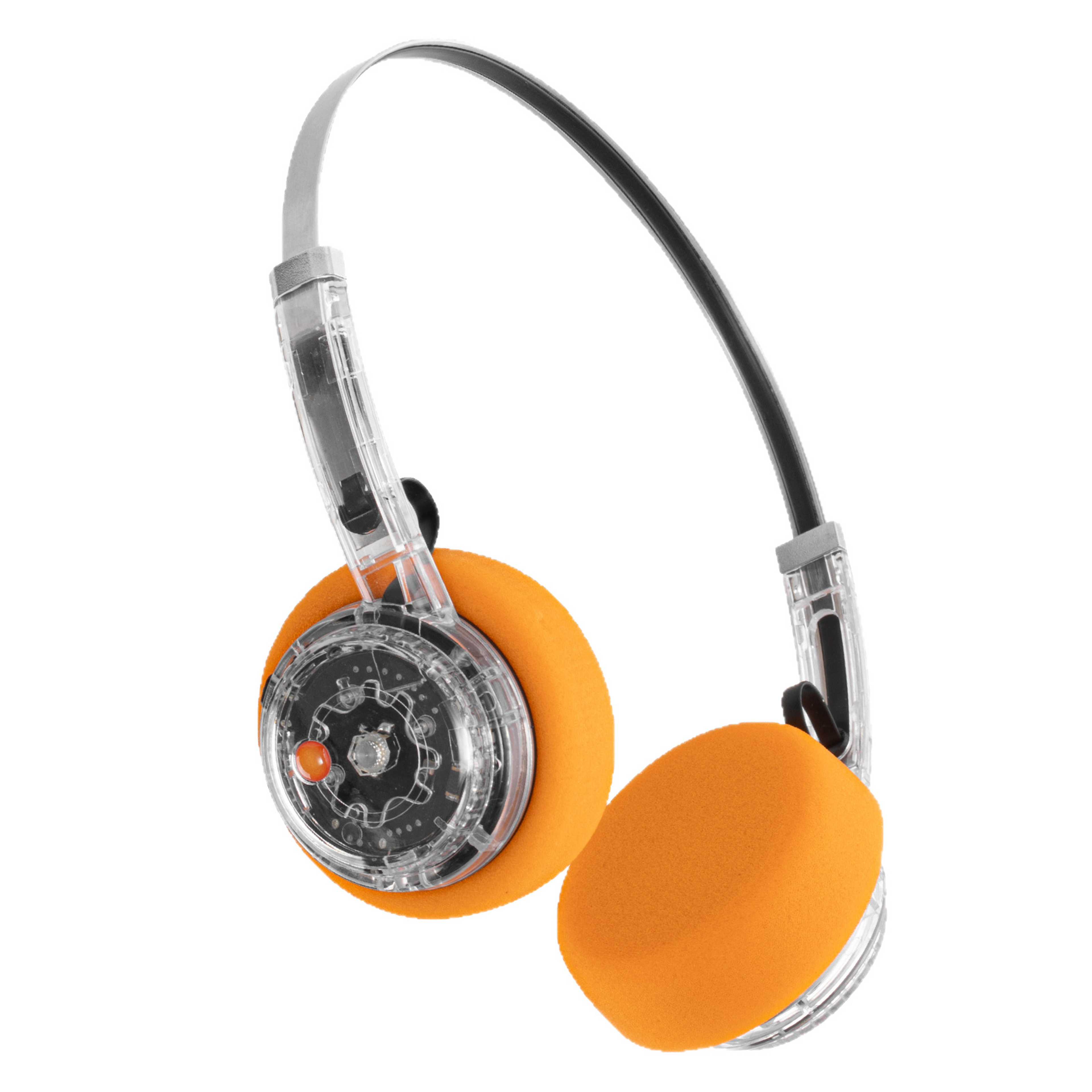 transparent wireless earbuds bluetooth headphones with fidget button and mics