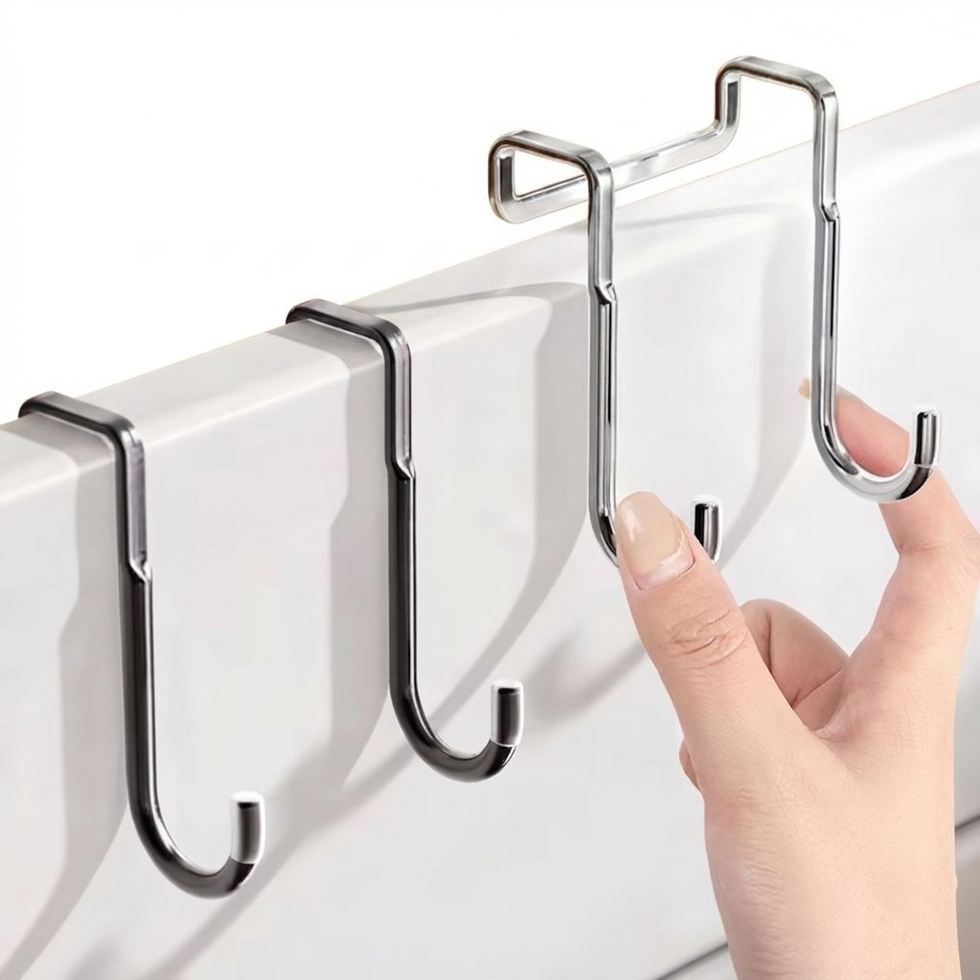 stainless steel over the door hook no drill s type cabinet hanger