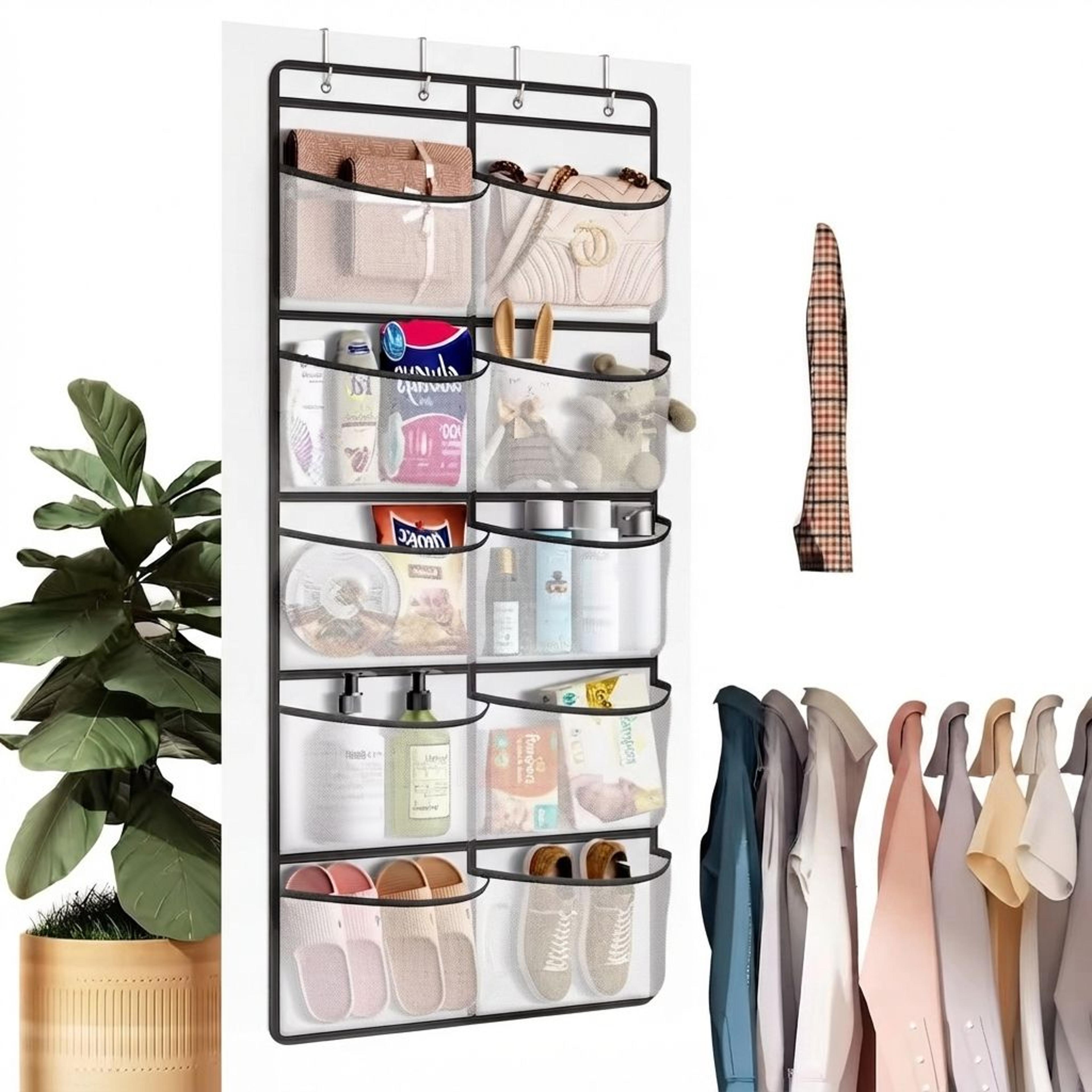 grid over door storage organizer bag multi layer hanging closet organizer for kids toys