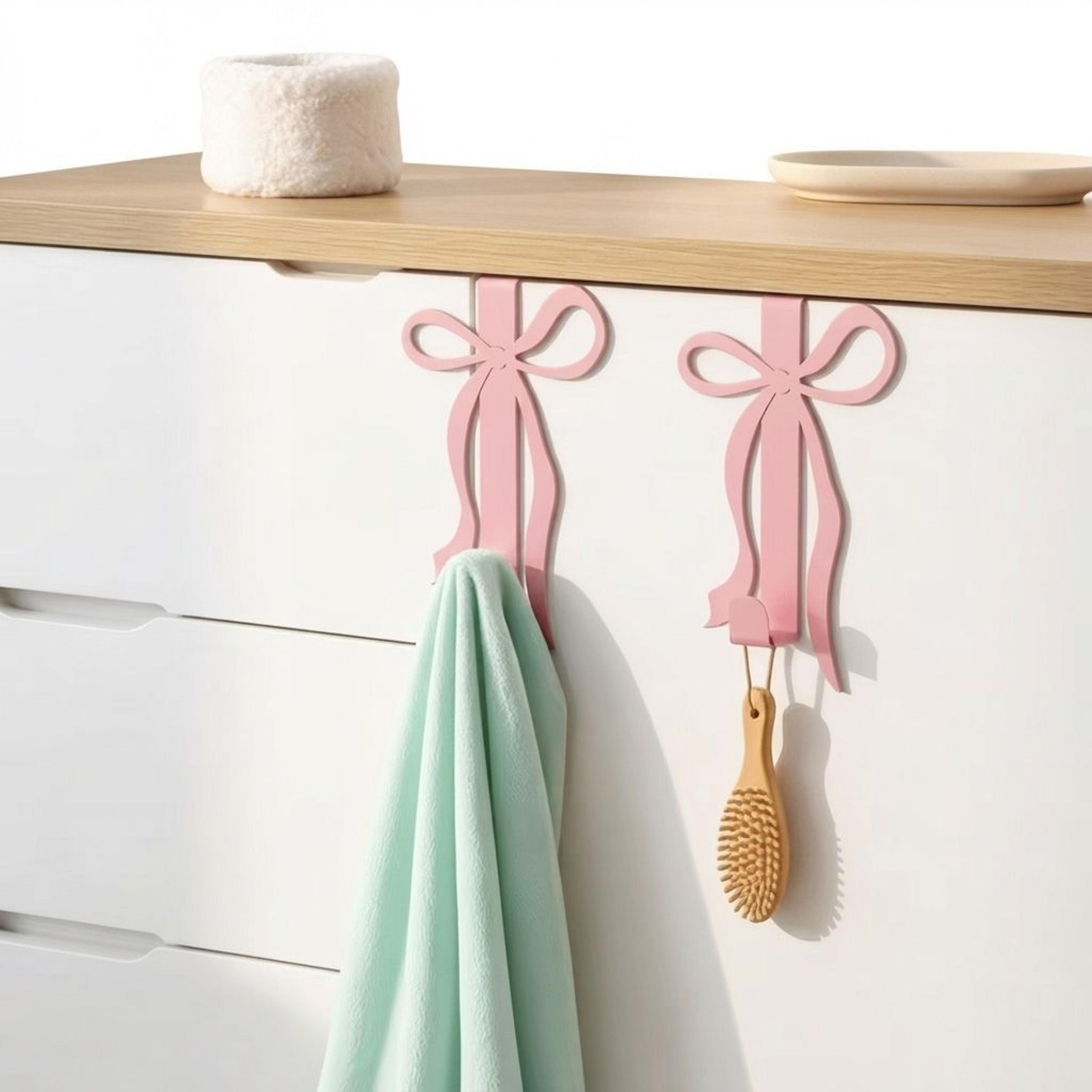 kawaii bow over door hooks space saving hanger for bedroom dorm room