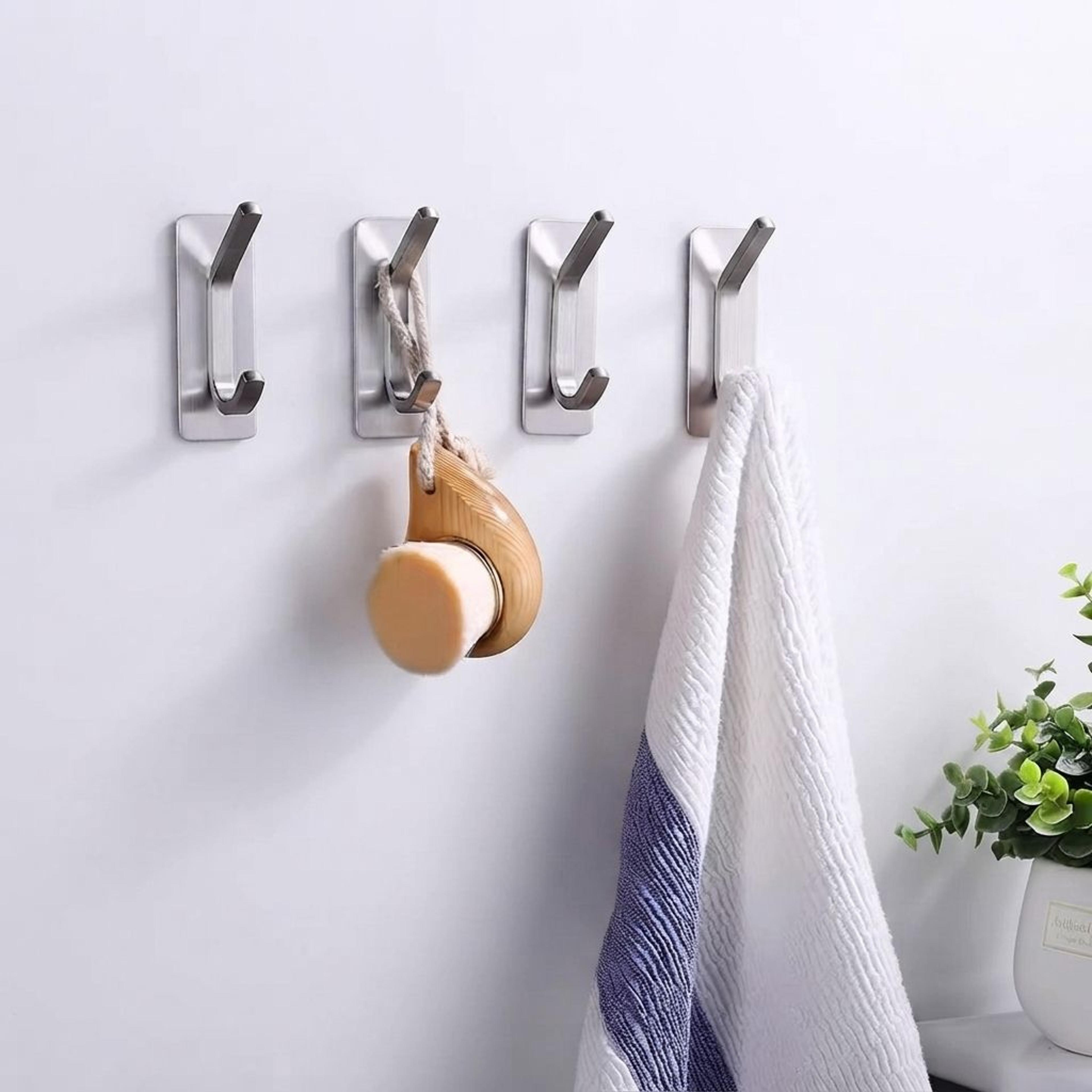 stainless steel adhesive wall hook strong punch free bathroom storage hook