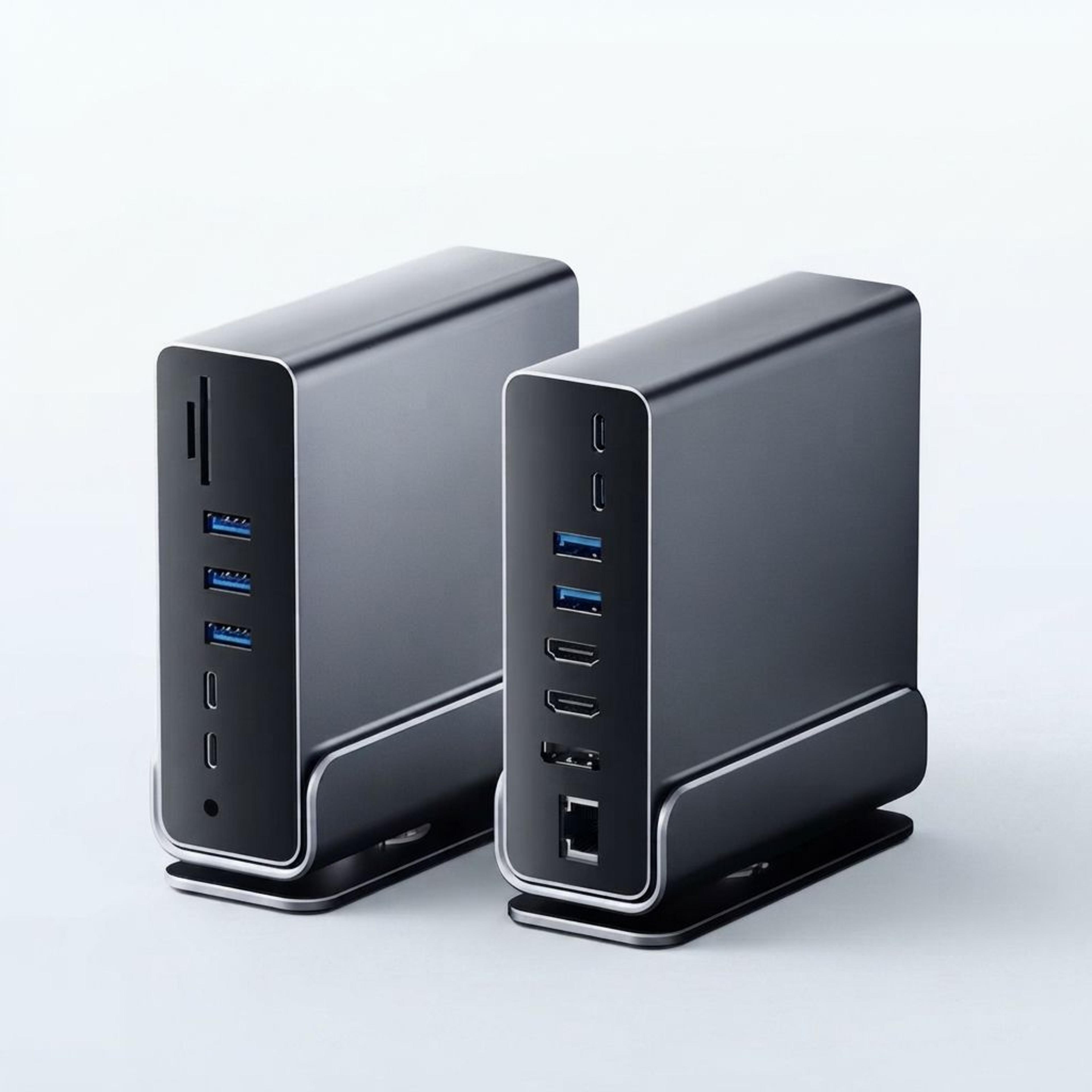 usb c docking station triple monitor hub with display and pd charging