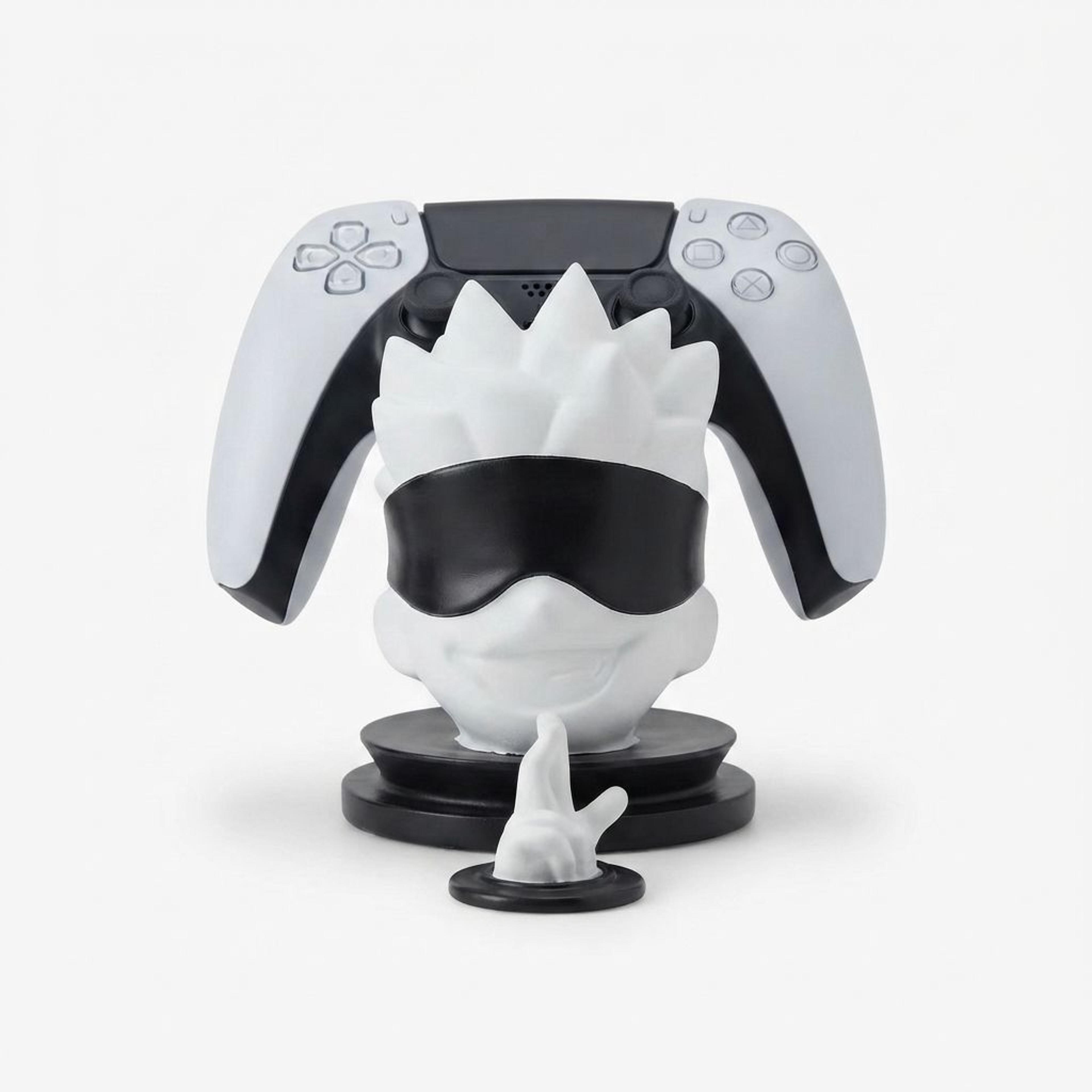 abstract cartoon bust gaming controller stand resin holder gamer desk decor