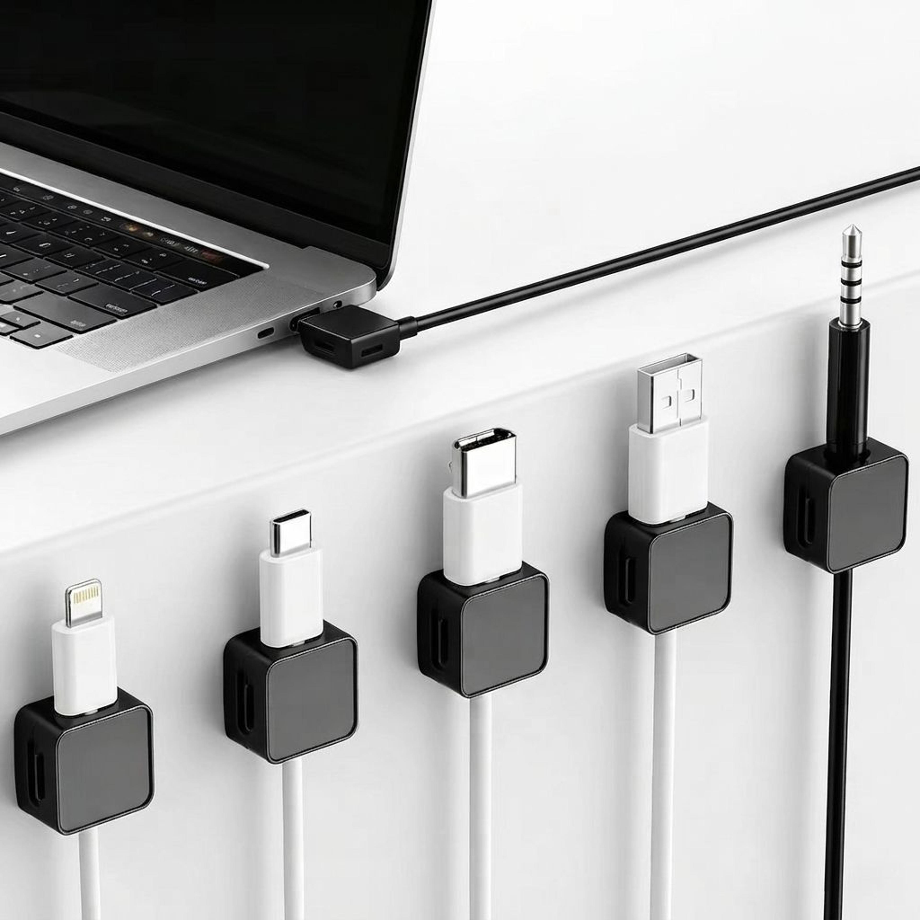 magnetic cable organizer clips adhesive wire holder for desk and phone charging cables