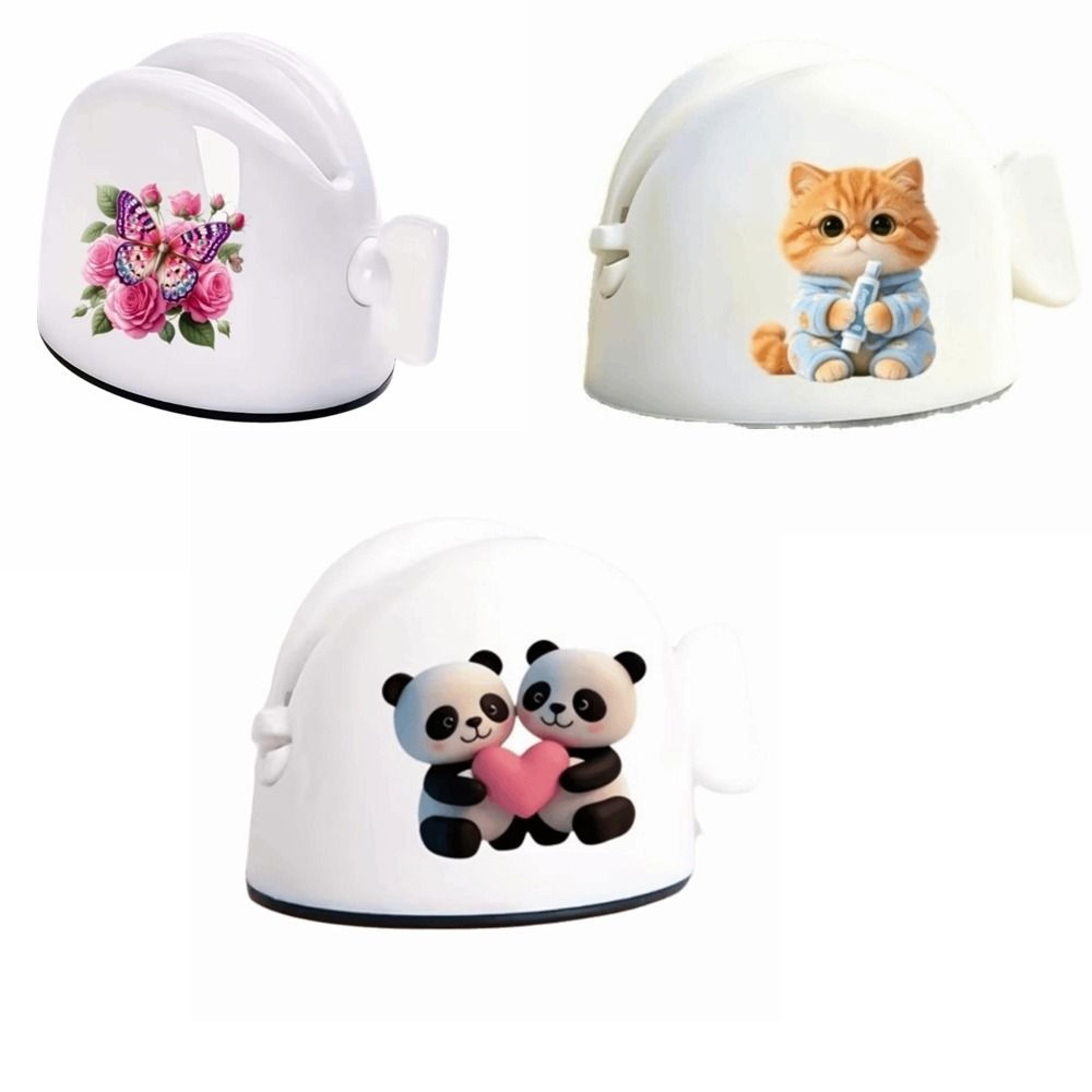 cat printed toothpaste squeezer dispenser easy rolling toothpaste tube holders