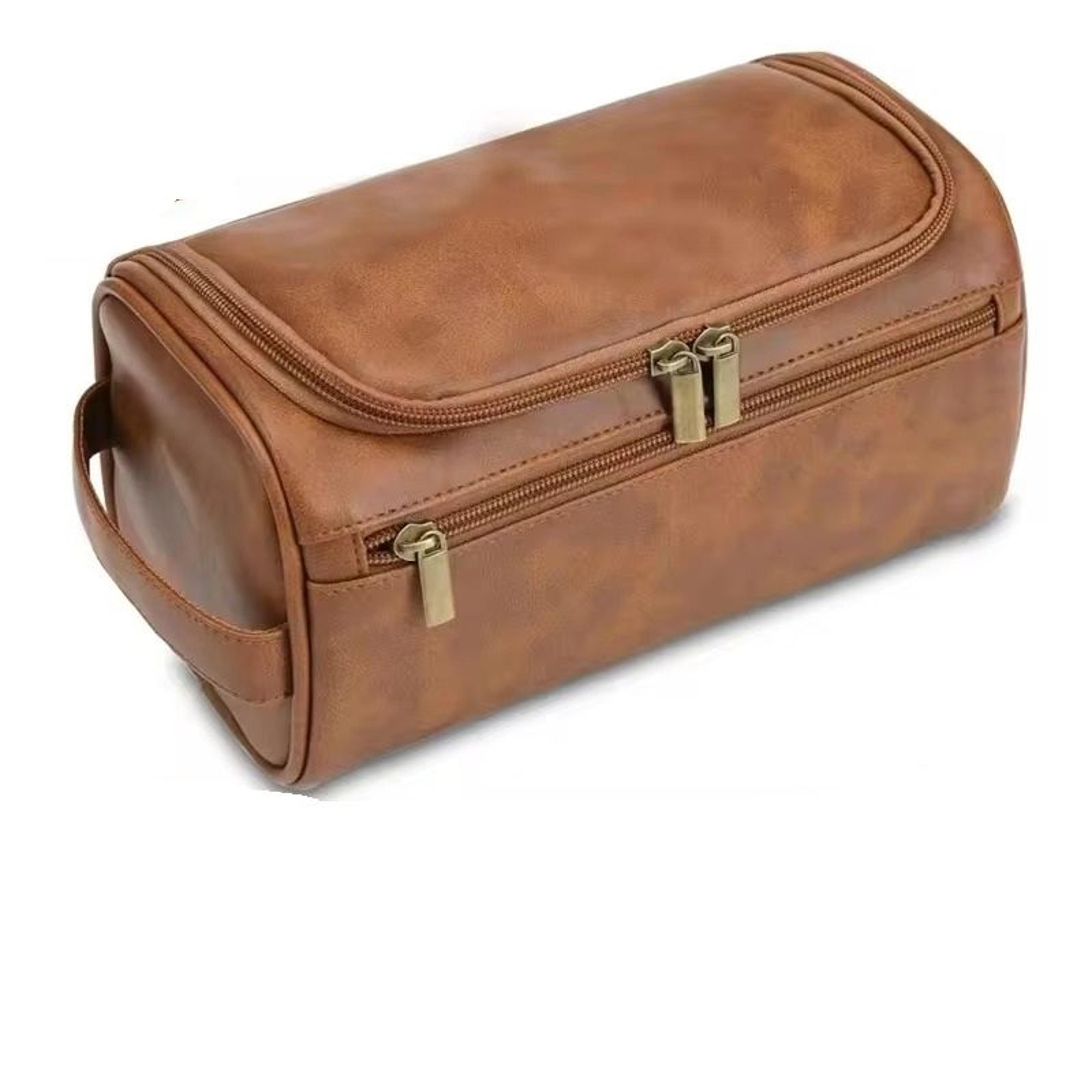 leather hanging toiletry bag travel organizer for men women large cosmetic dopp kit