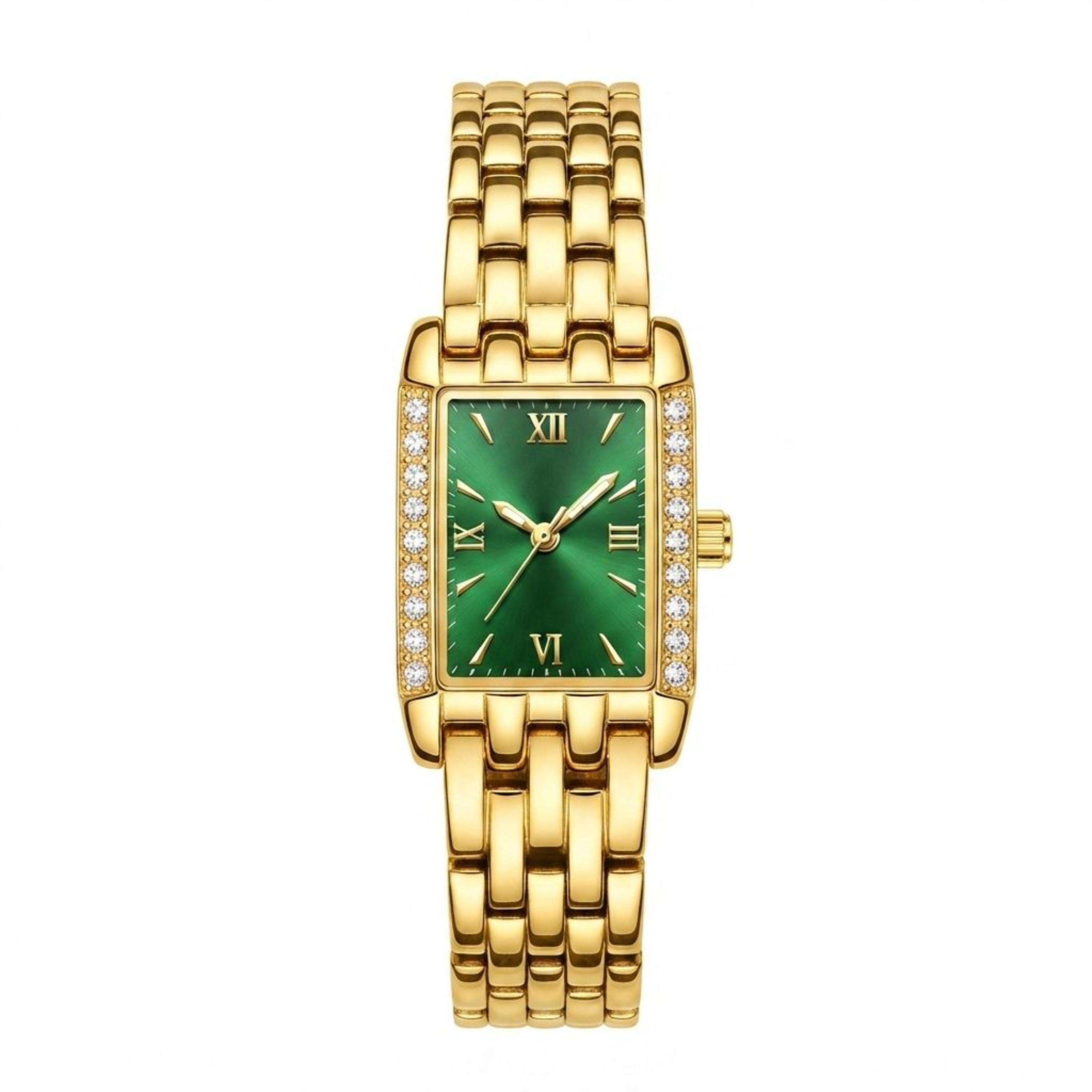 luxury square small dial women's quartz watch stainless steel waterproof fashion timepiece