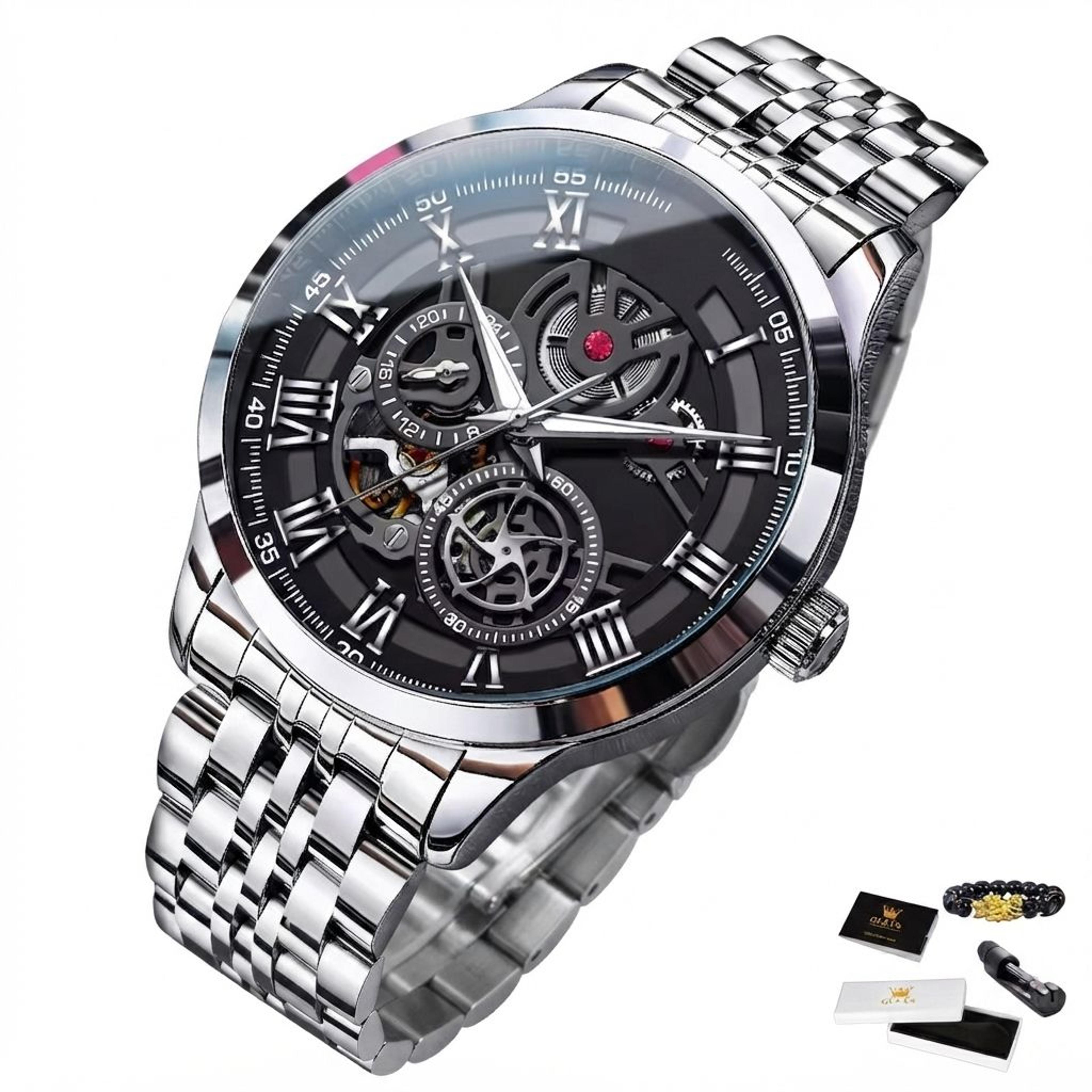 luxury mens automatic mechanical watch waterproof stainless steel luminous wristwatchs