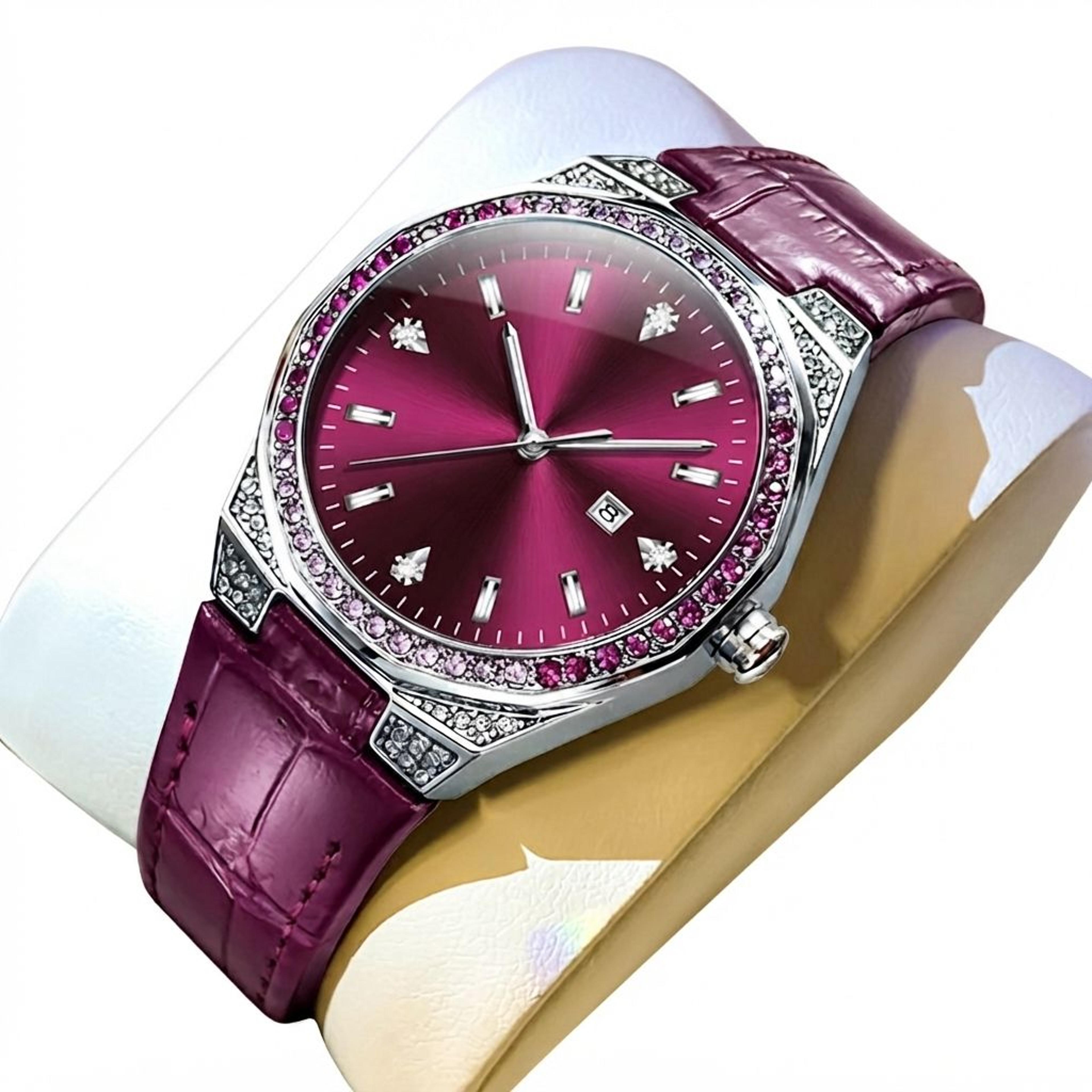 original womens diamond lap fashion leather strap quartz watch luminous waterproof ladies wristwatch
