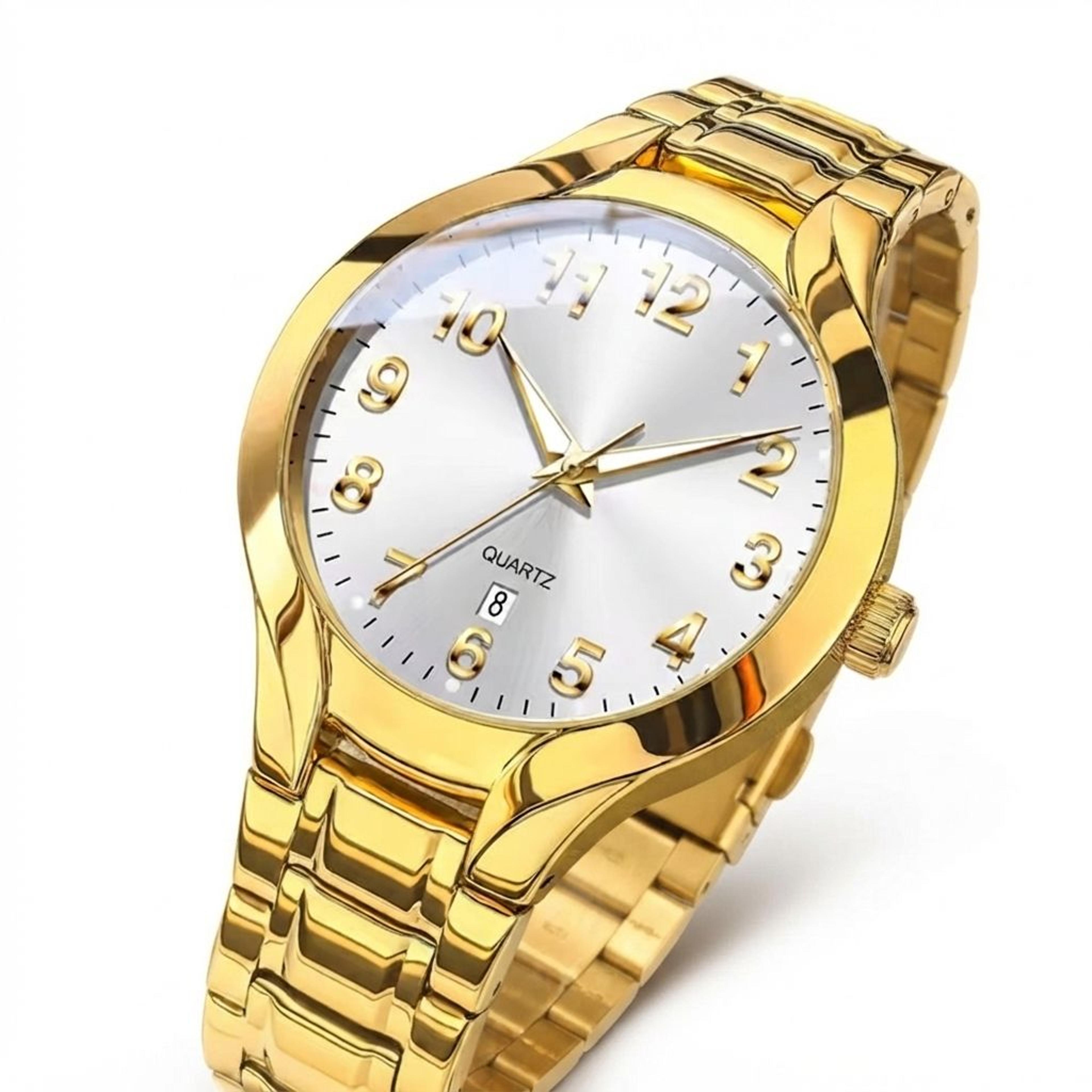 gold digital dial quartz watch for men classic waterproof luminous wristwatch