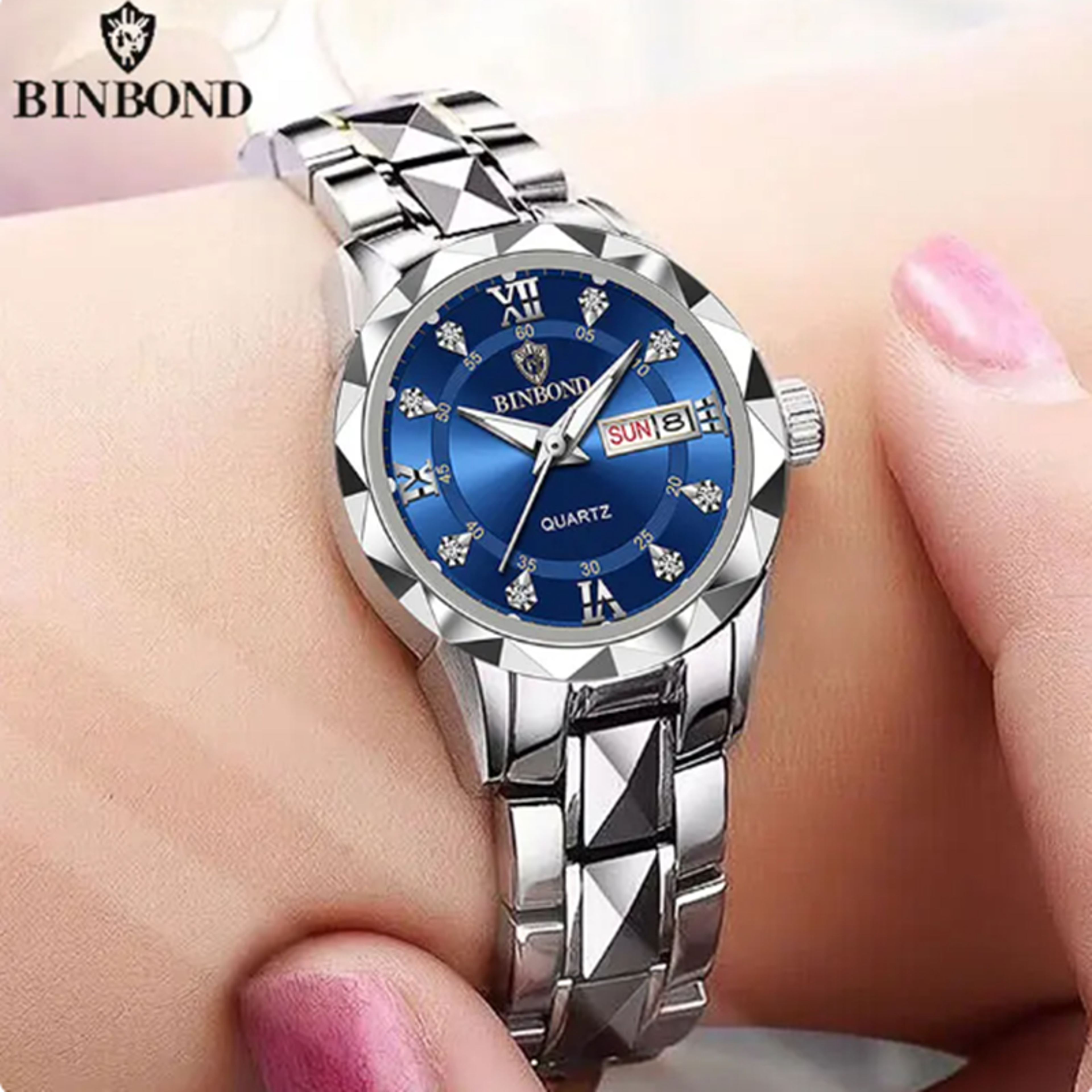 Product Name Luxury Womens Quartz Watch With Week Date Display Waterproof Business Wristwatch 5