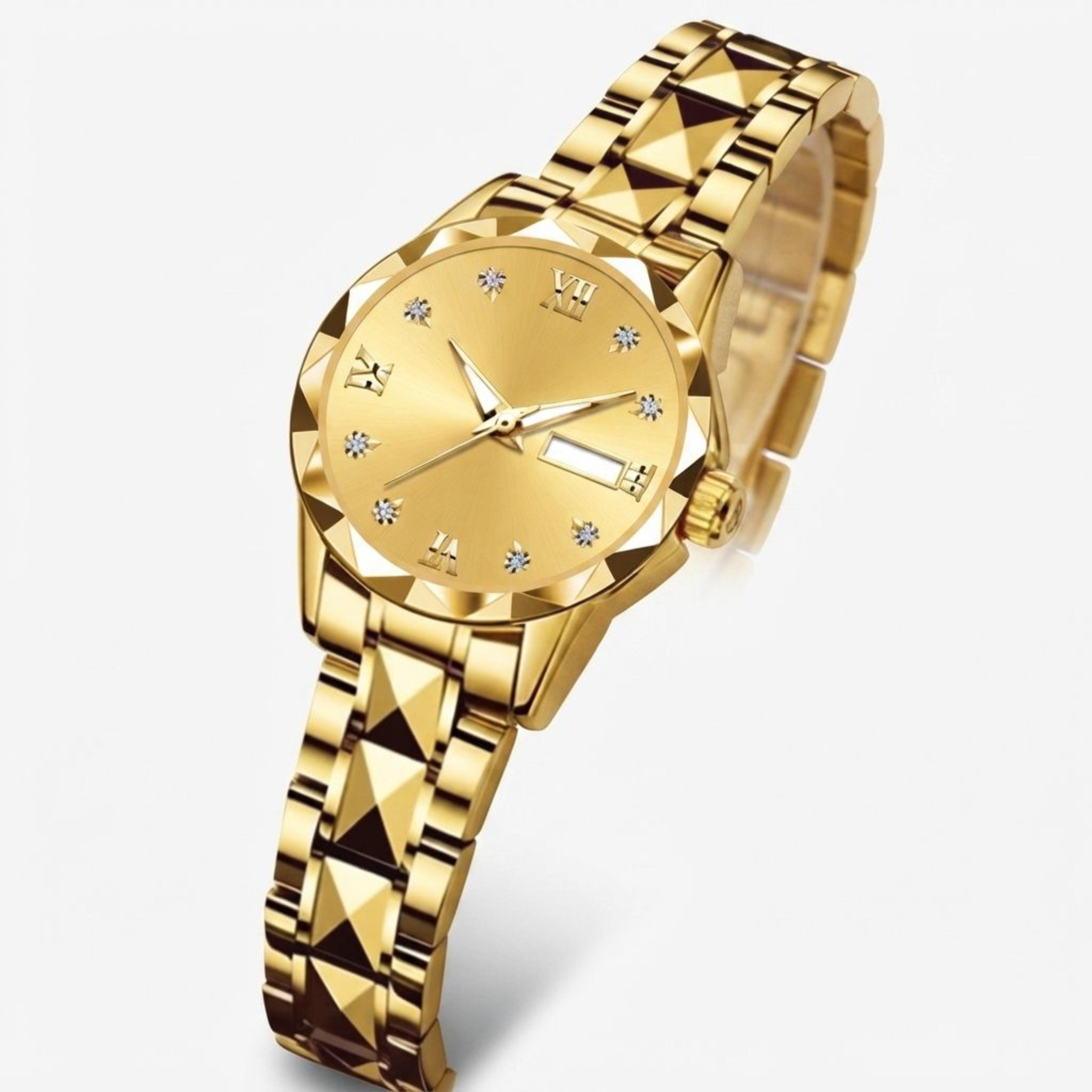 product name luxury womens quartz watch with week date display waterproof business wristwatch