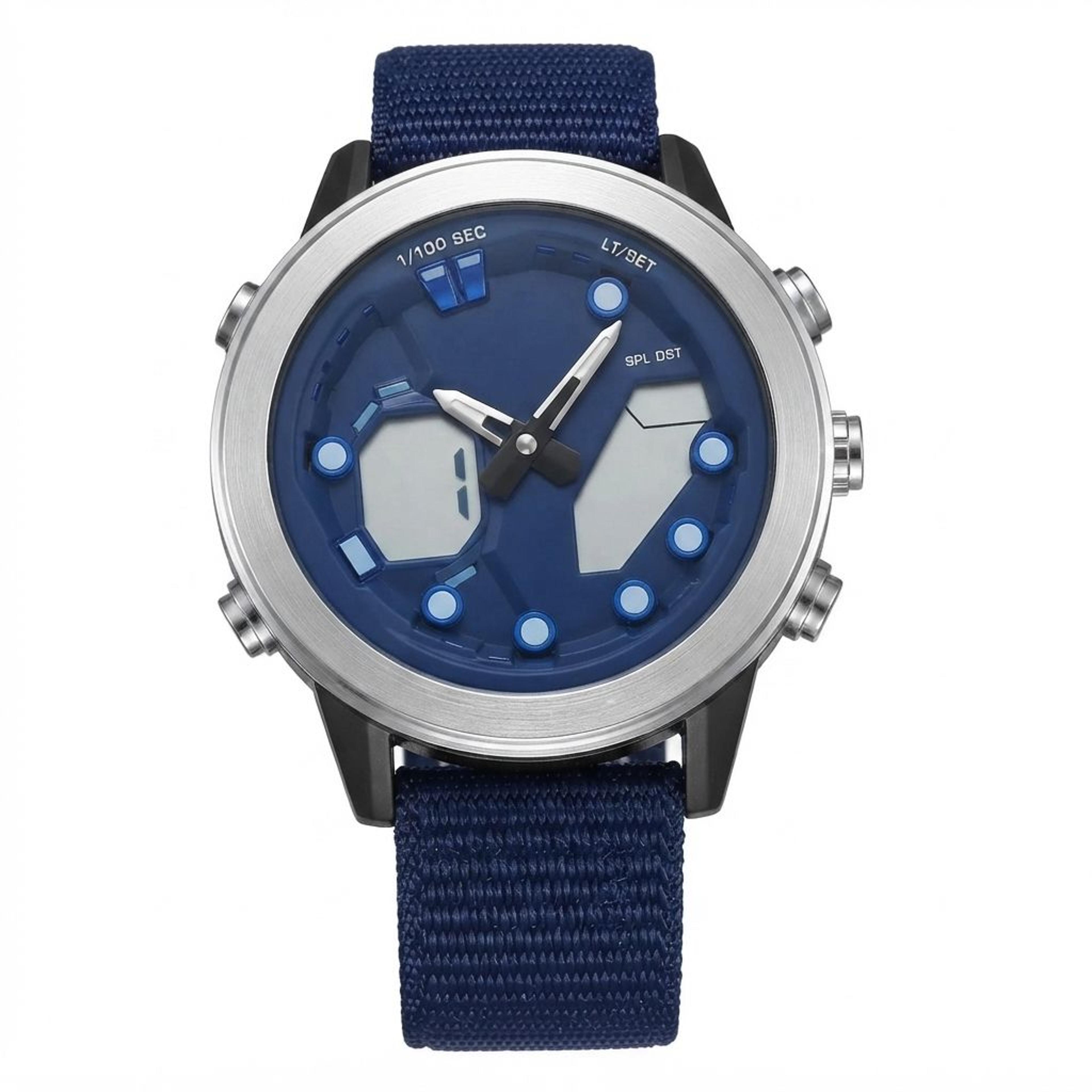 mens dual screen sports watch waterproof luminous digital calendar watch
