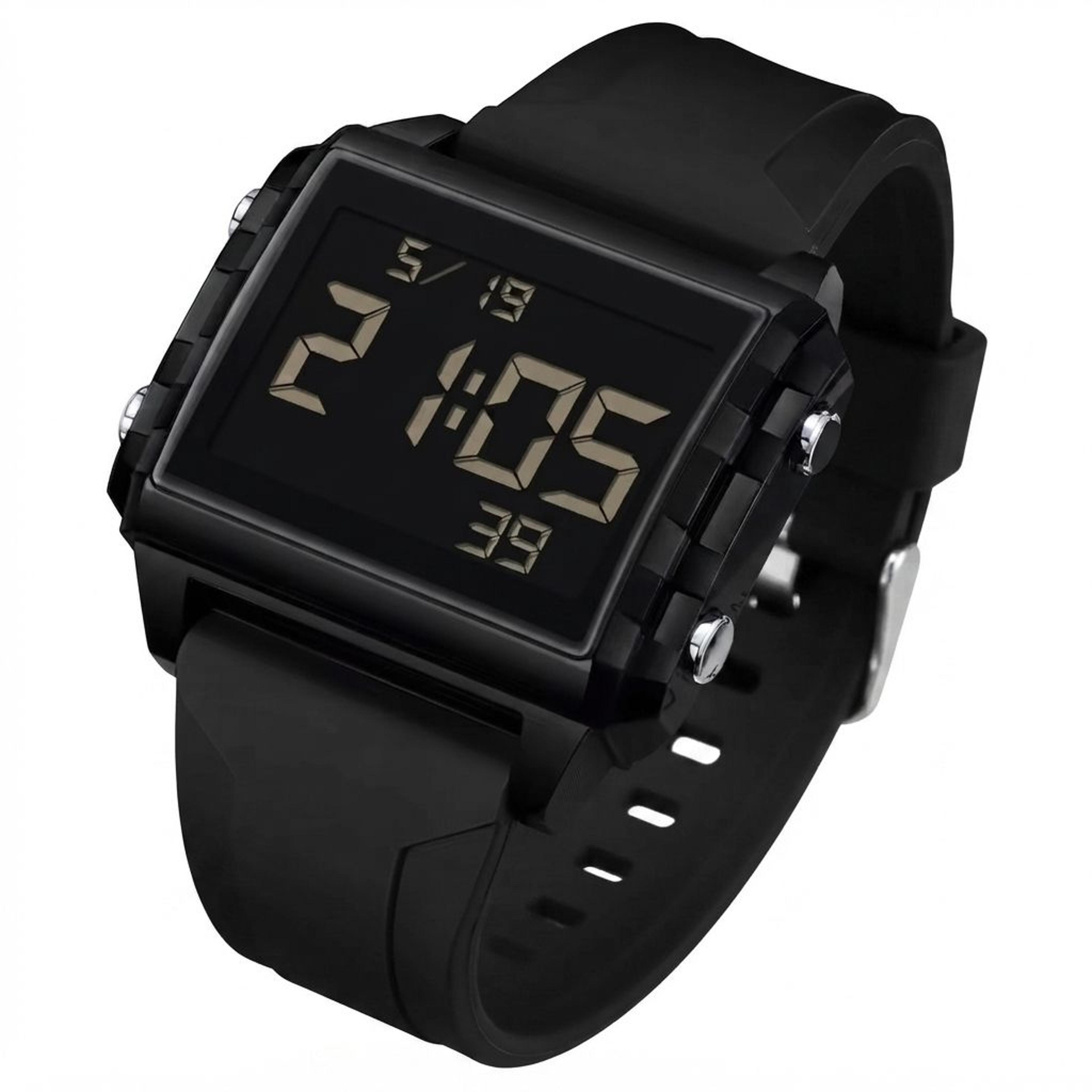 transparent digital sports watch with alarm timer and waterproof design