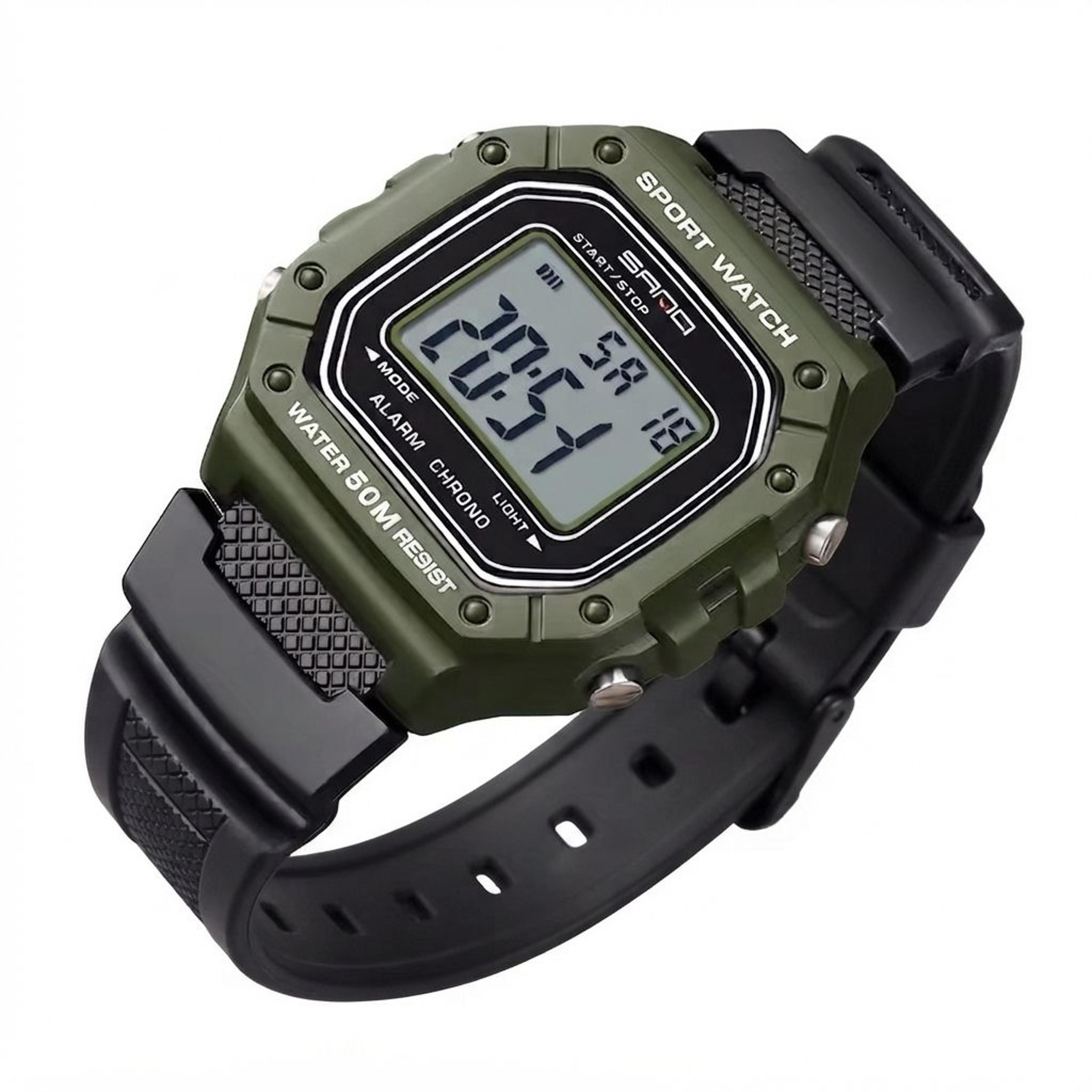 fashion led digital military sports watch for men with big dial stopwatch