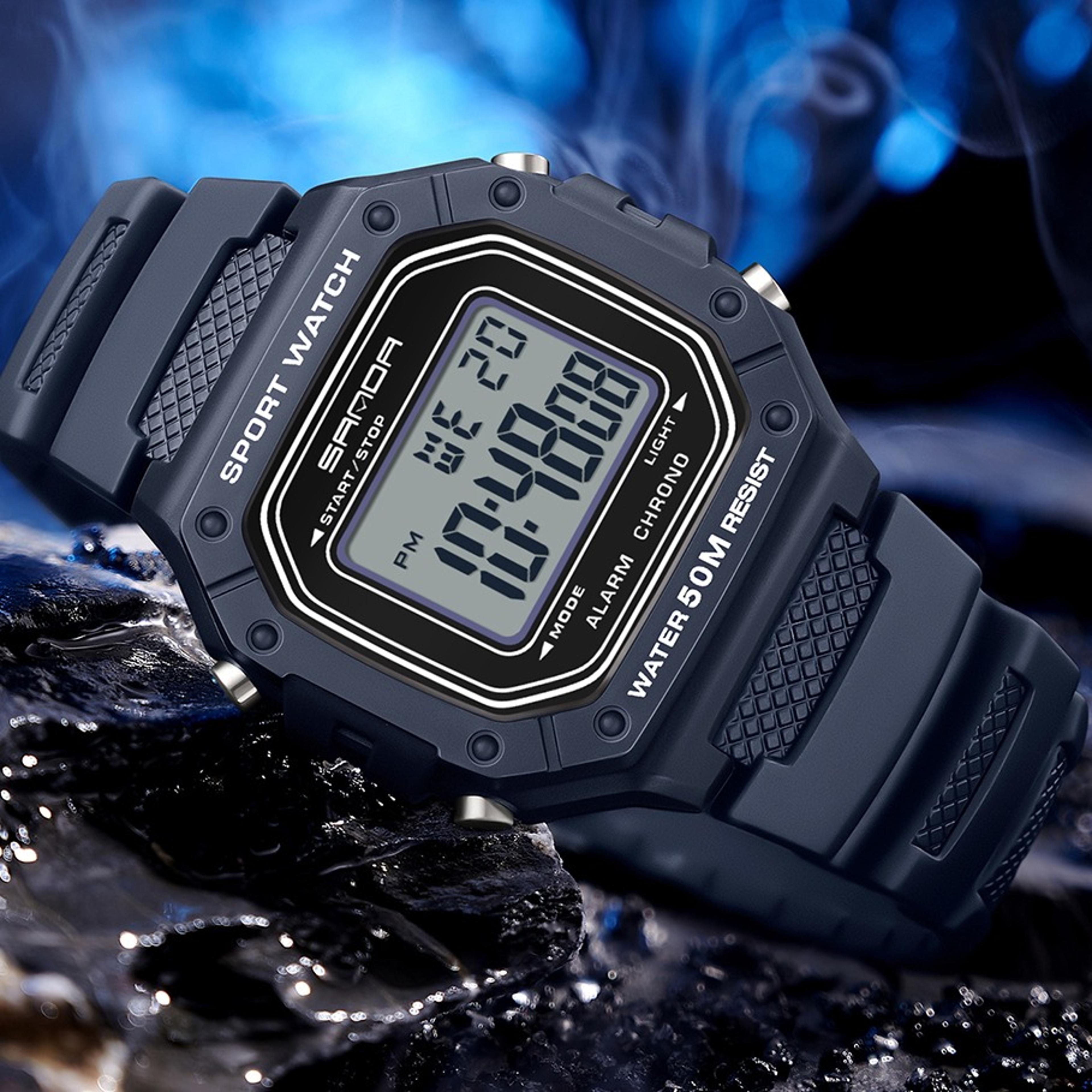 mens military digital sports watch with led backlight and stopwatch