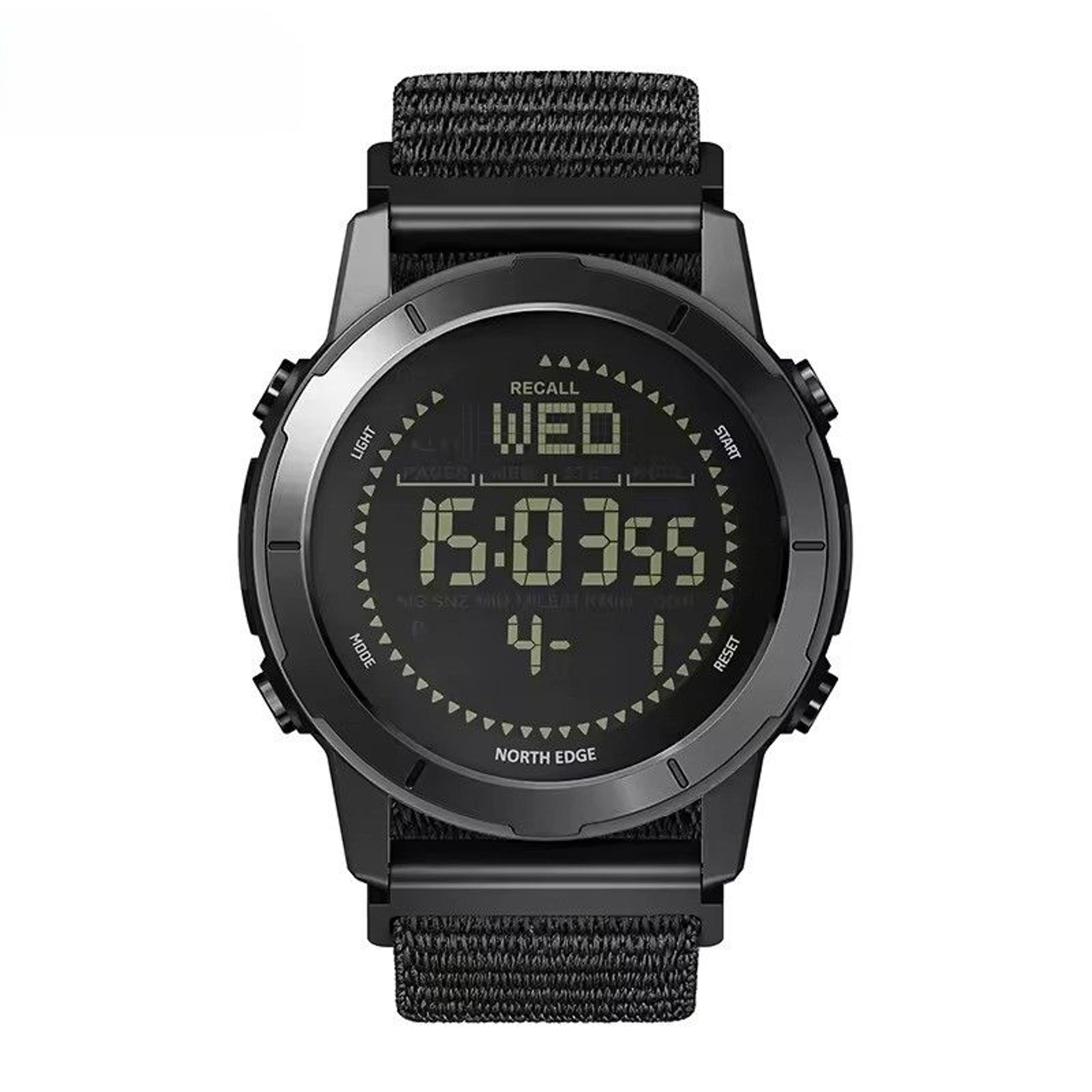 mens digital sports watch with compass pedometer waterproof outdoor wristwatch