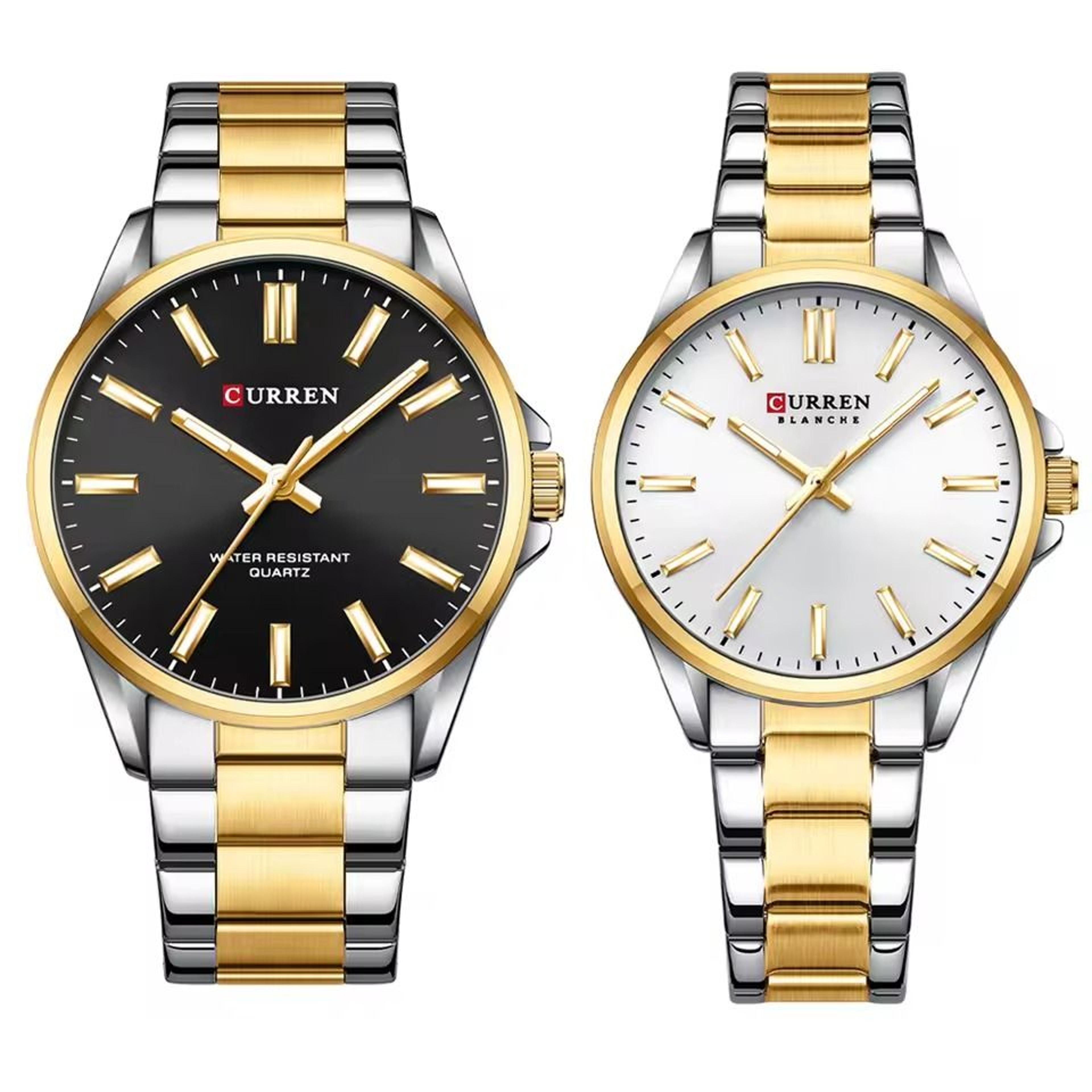 lovers waterproof quartz wristwatches classic stainless steel couple watches with luminous hands