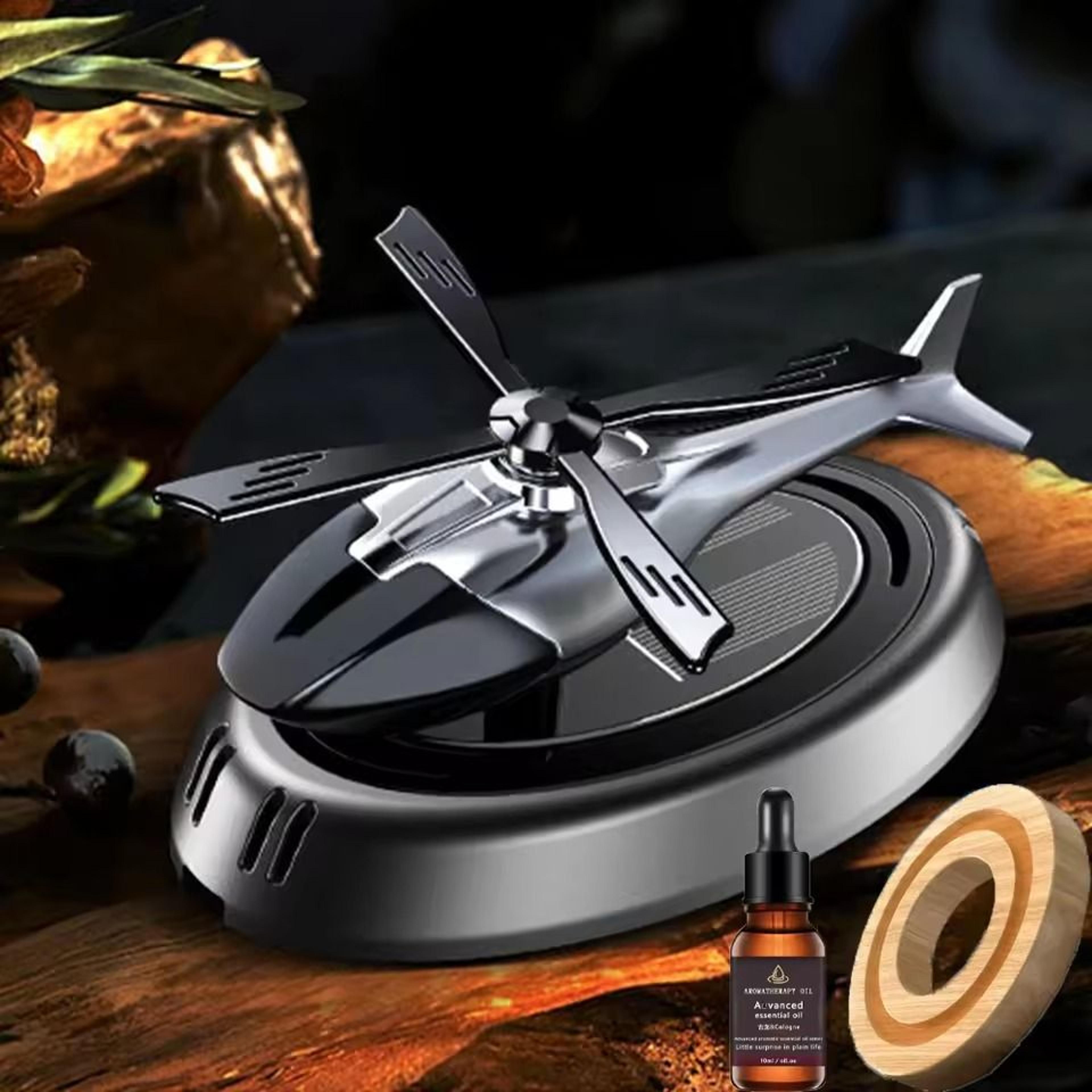 solar powered helicopter car air freshener rotating aromatherapy diffuser
