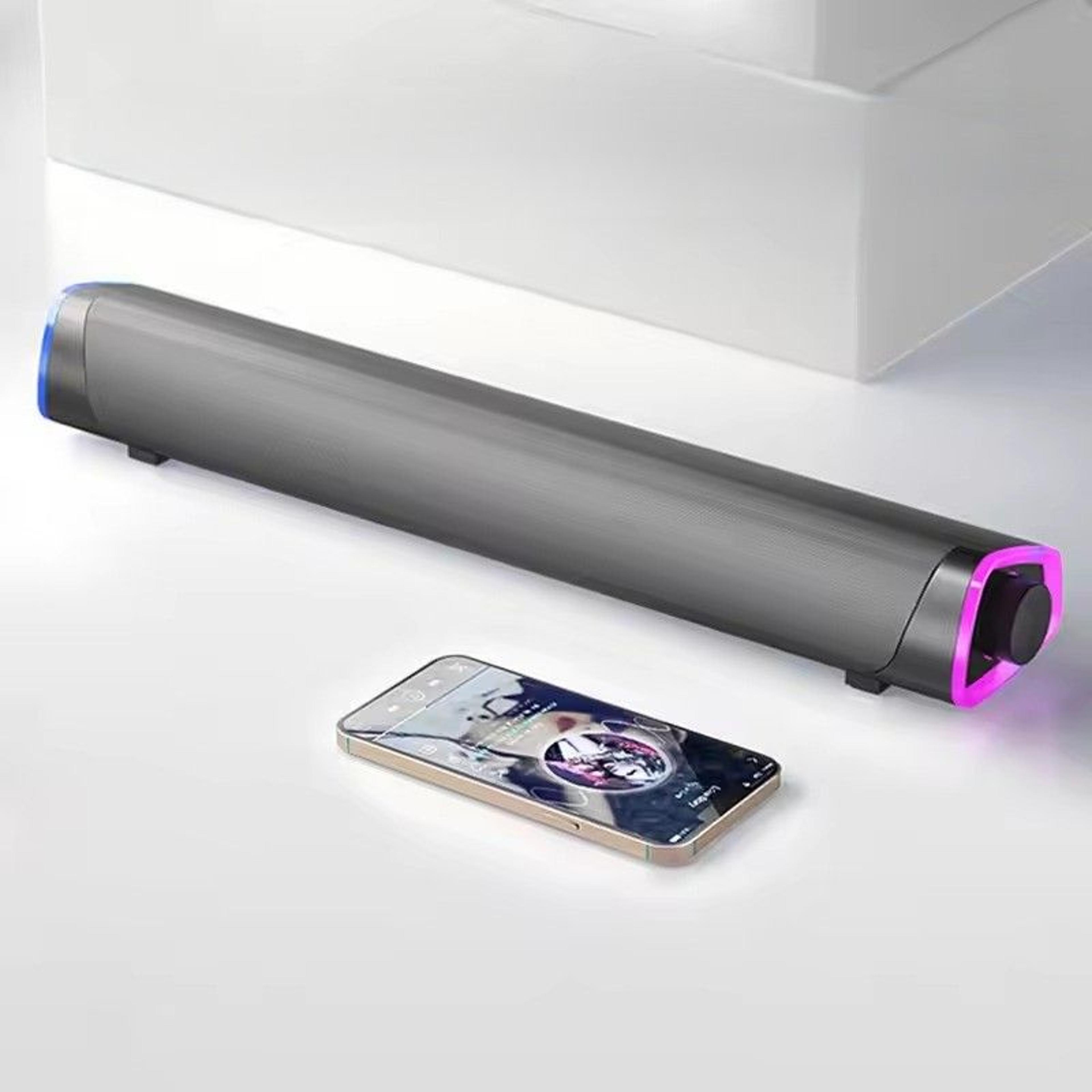 bluetooth computer soundbar with stereo surround sound and connectivity