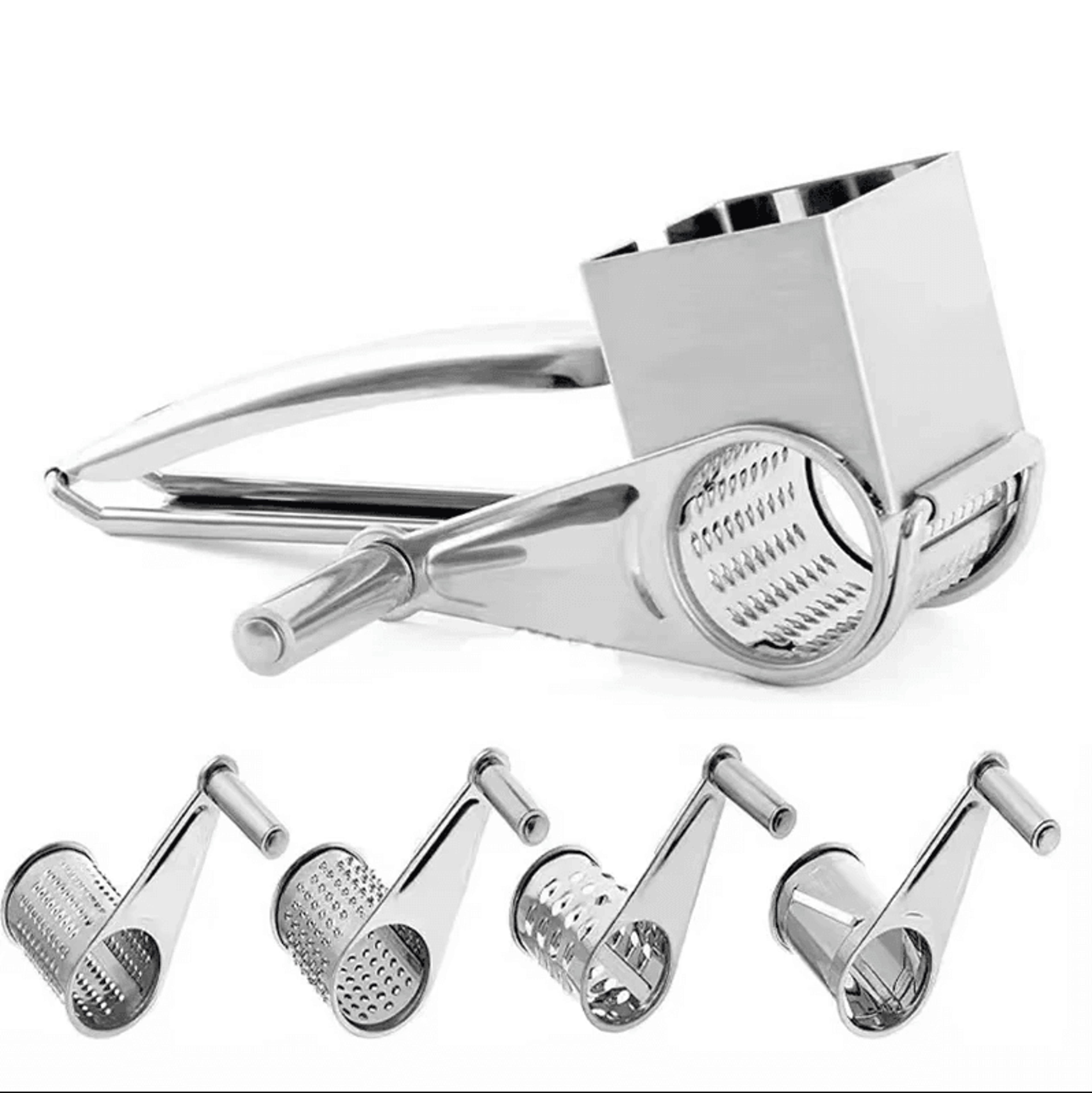 Stainless Steel Rotary Cheese Grater And Vegetable Slicer Kitchen Tool 7