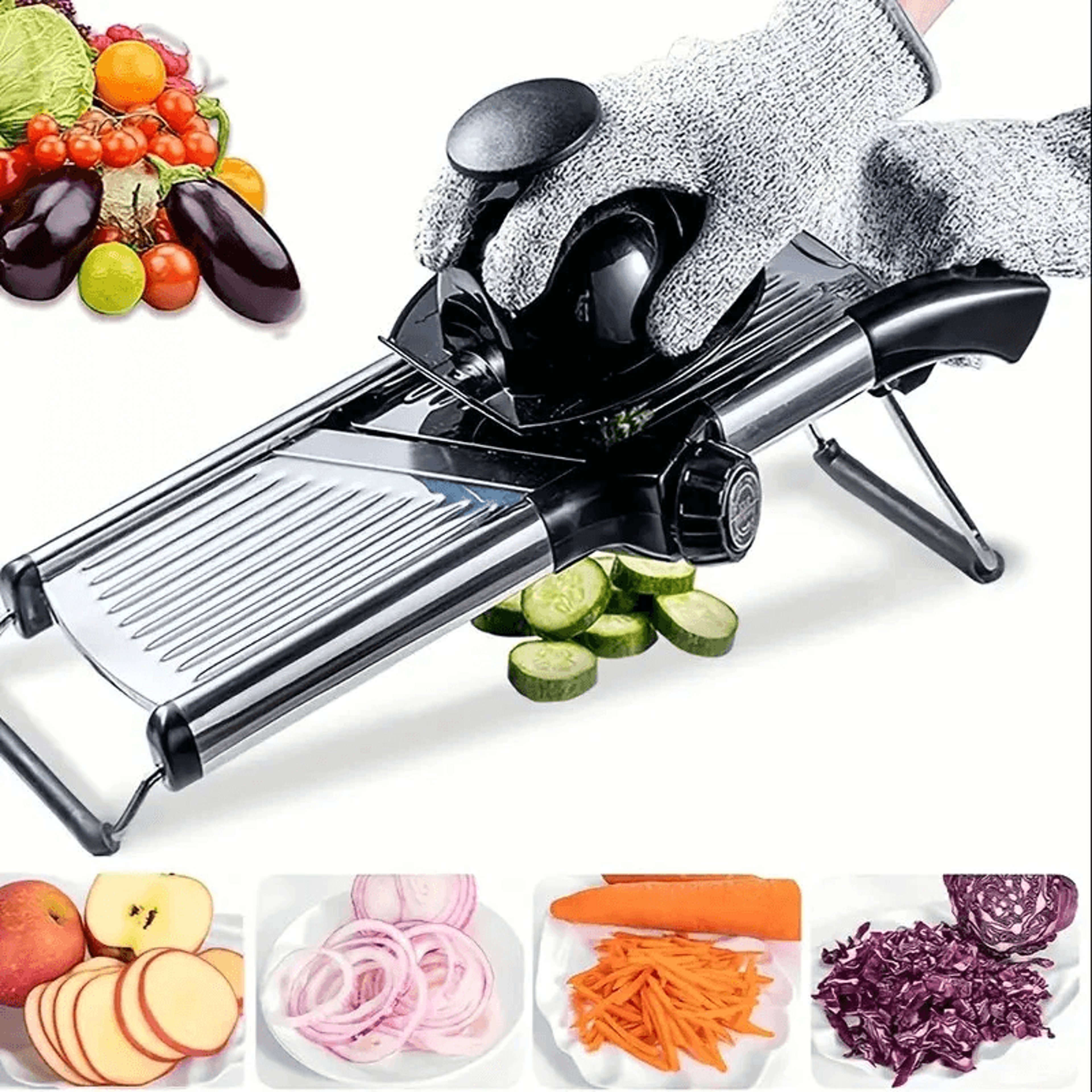 Adjustable Mandoline Vegetable Slicer Stainless Steel Food Cutter And Grater 1