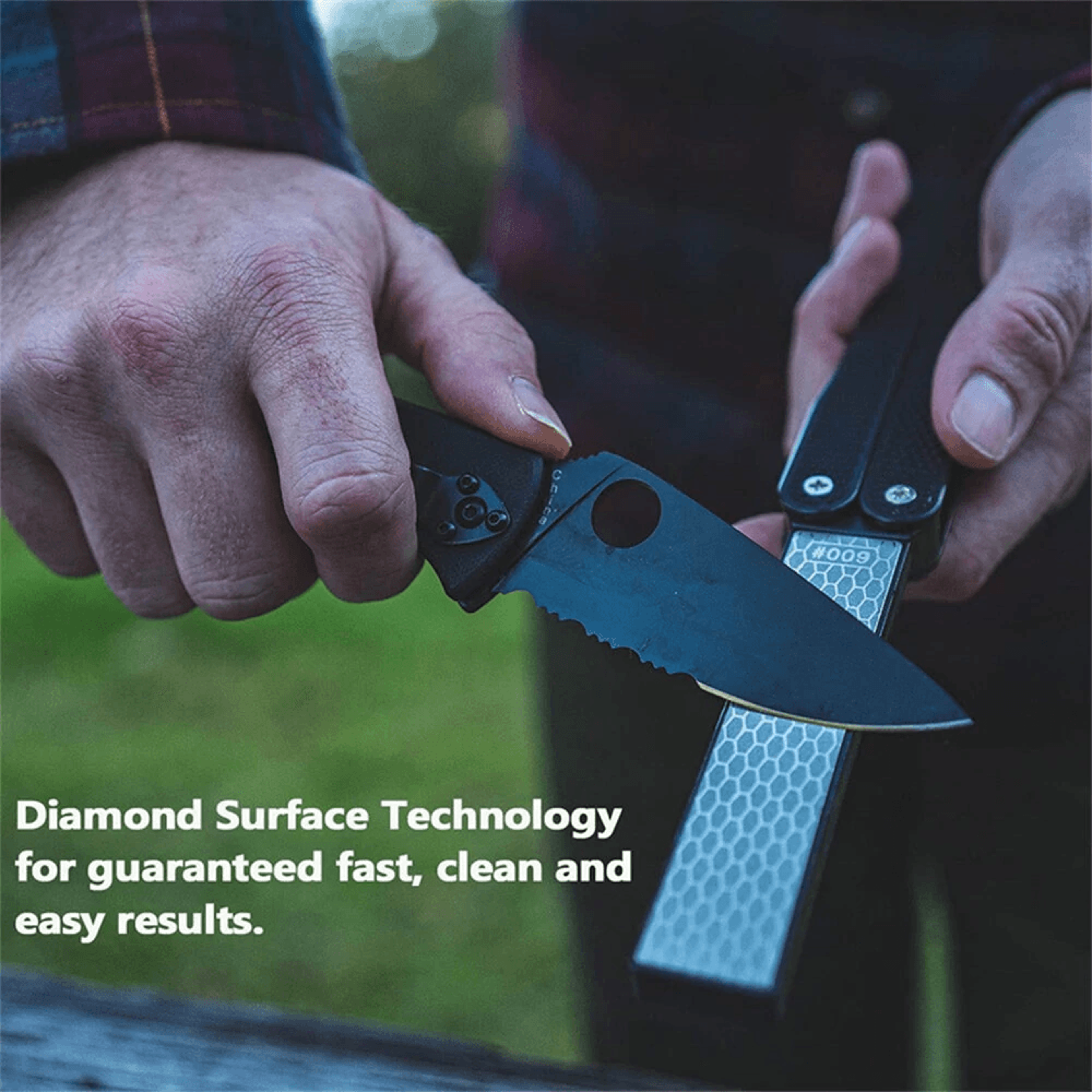 Foldable Double Sided Diamond Knife Sharpener For Kitchen And Outdoor Blades 1