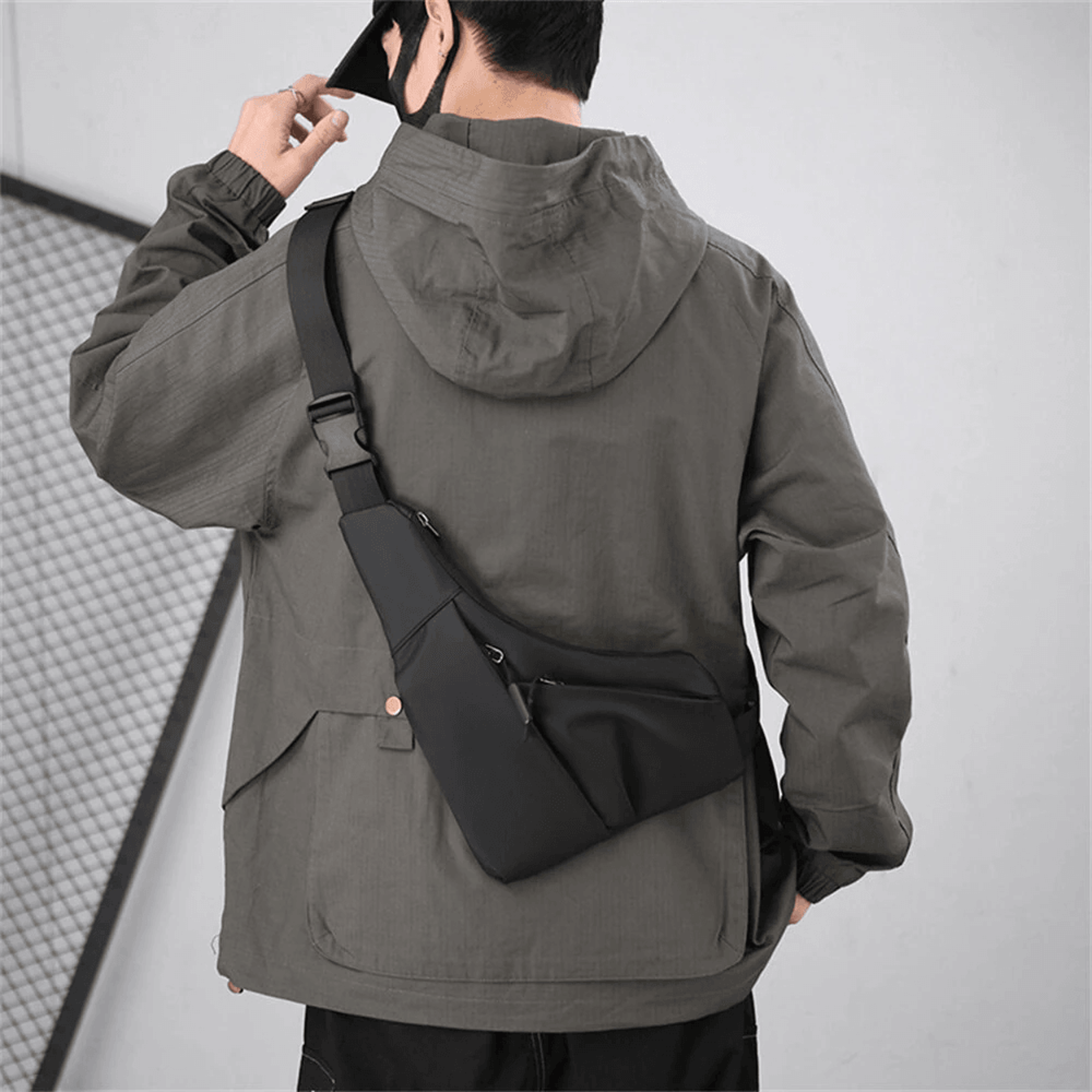 Mens Waterproof Anti Theft Chest Sling Bag With Multi Compartment Storage 1