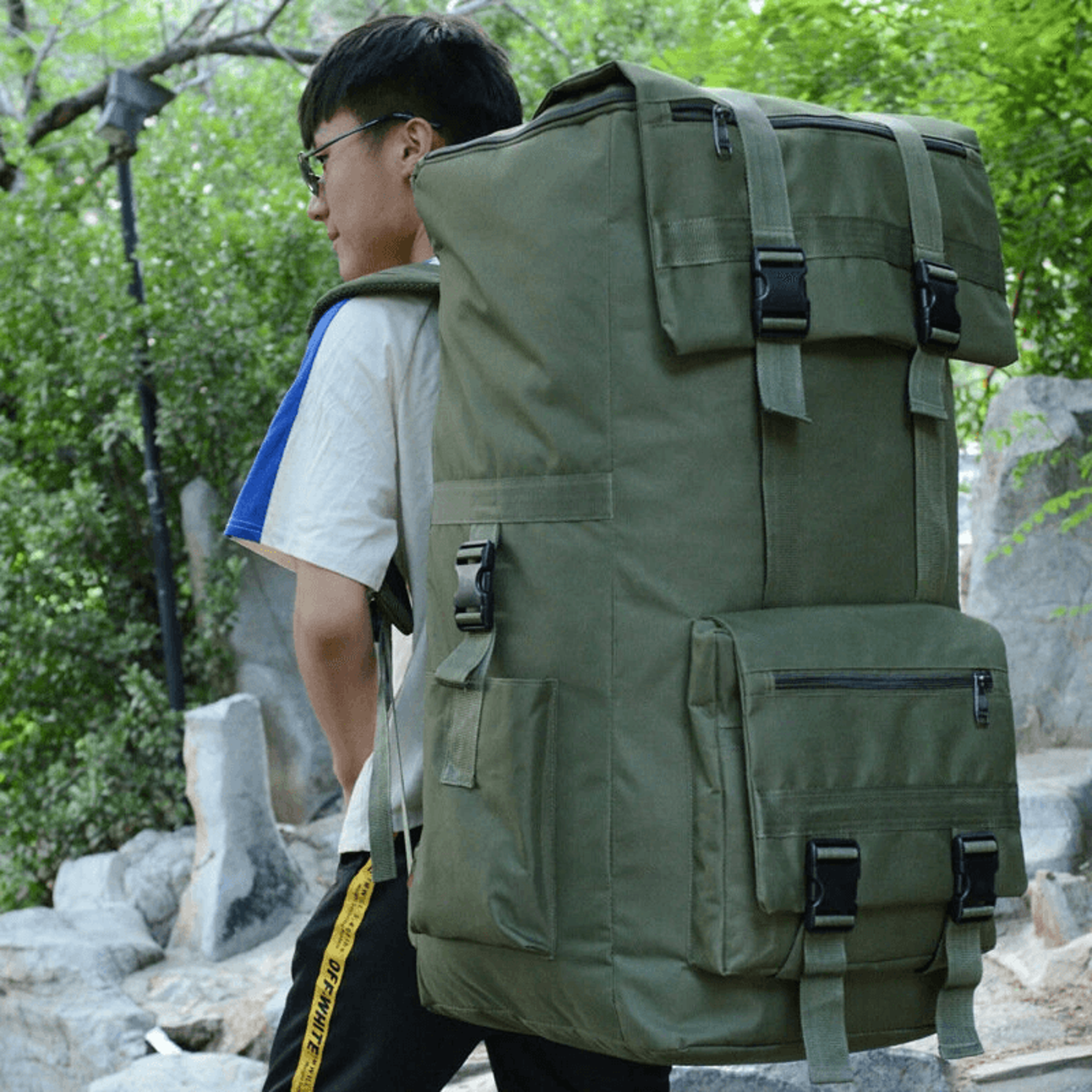 Extra Large Hiking Backpack Spacious Outdoor Travel And Camping Rucksack 1