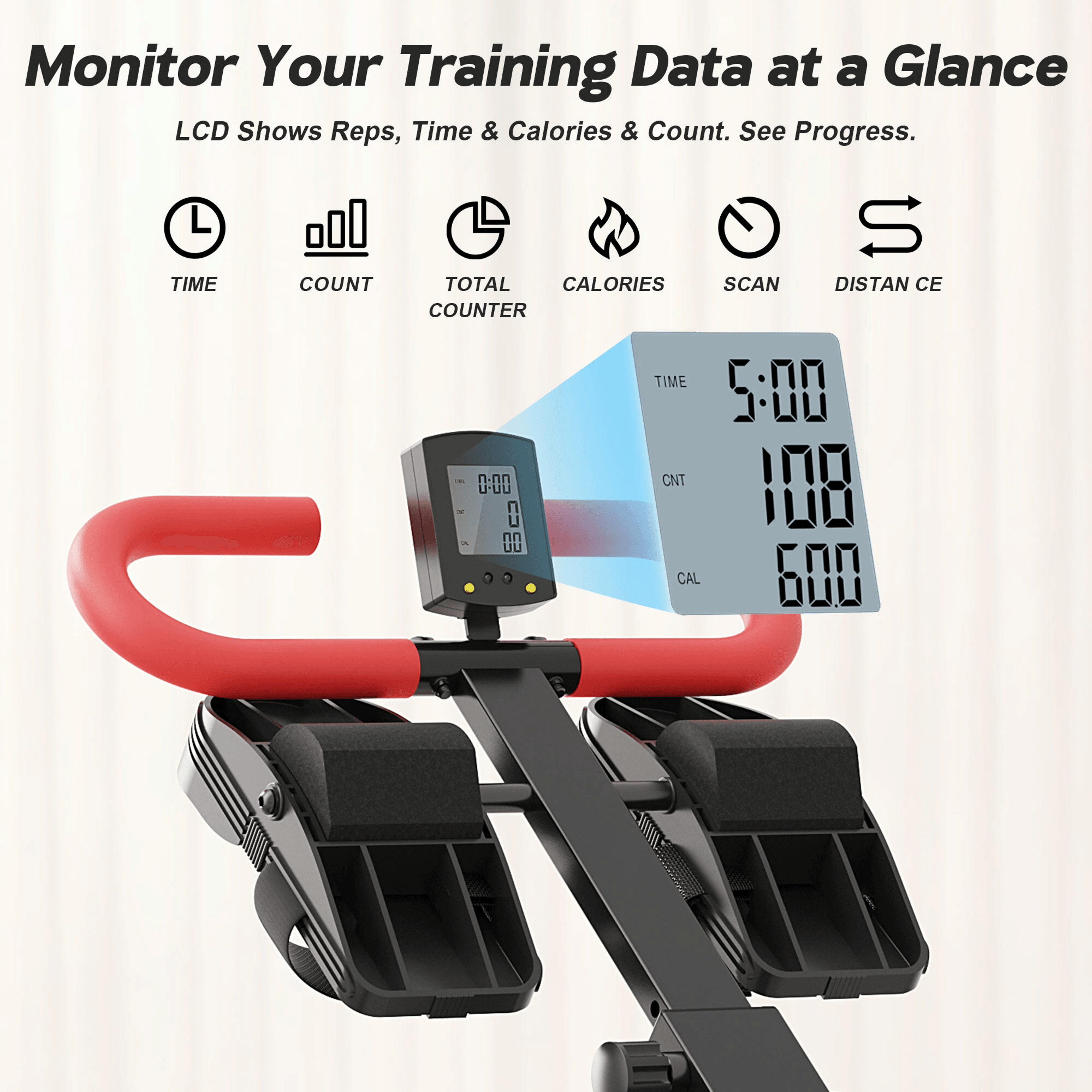 Machine And Ab Trainer With LCD Monitor For Full Body Home Workouts 2