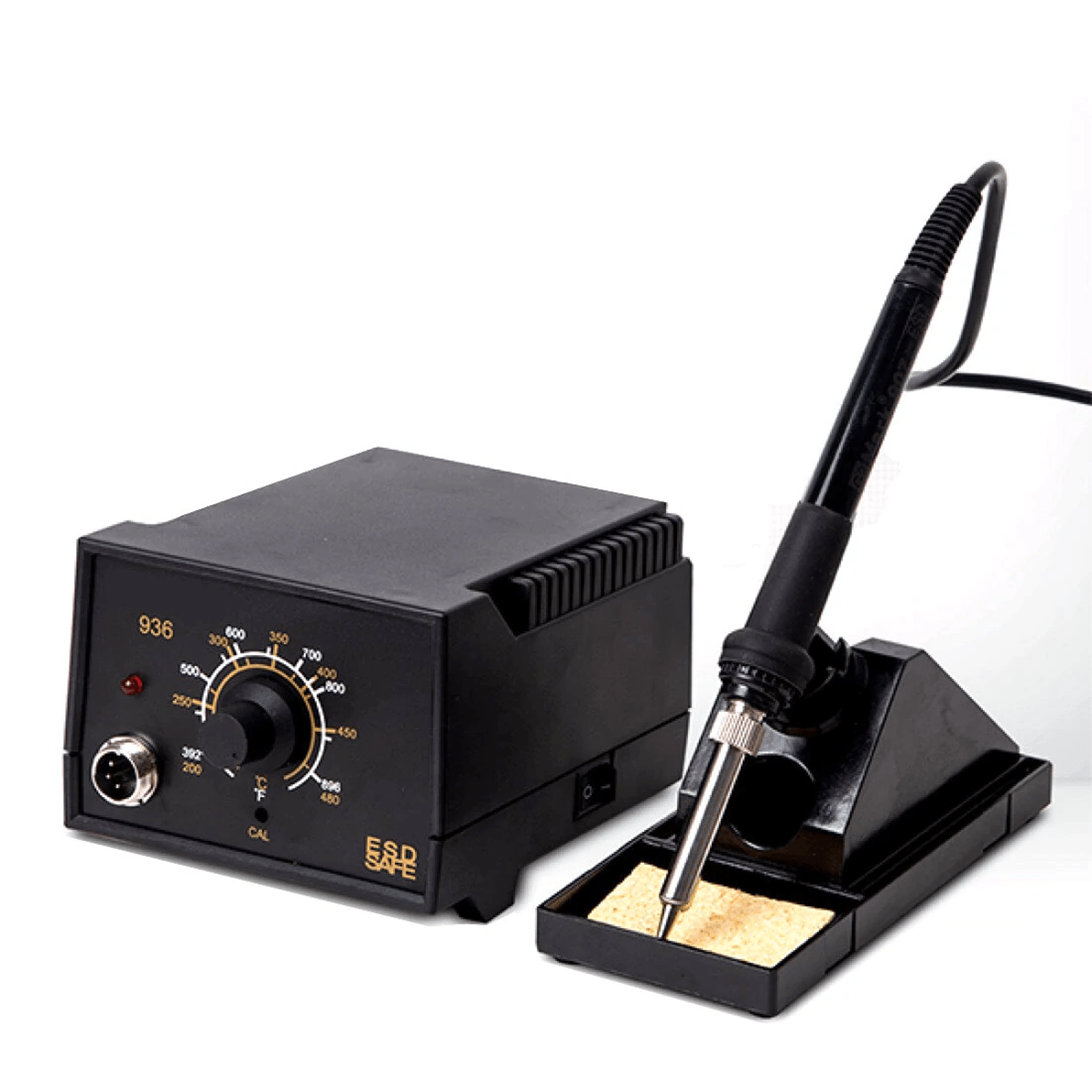 precision antistatic soldering station with adjustable temperature controls