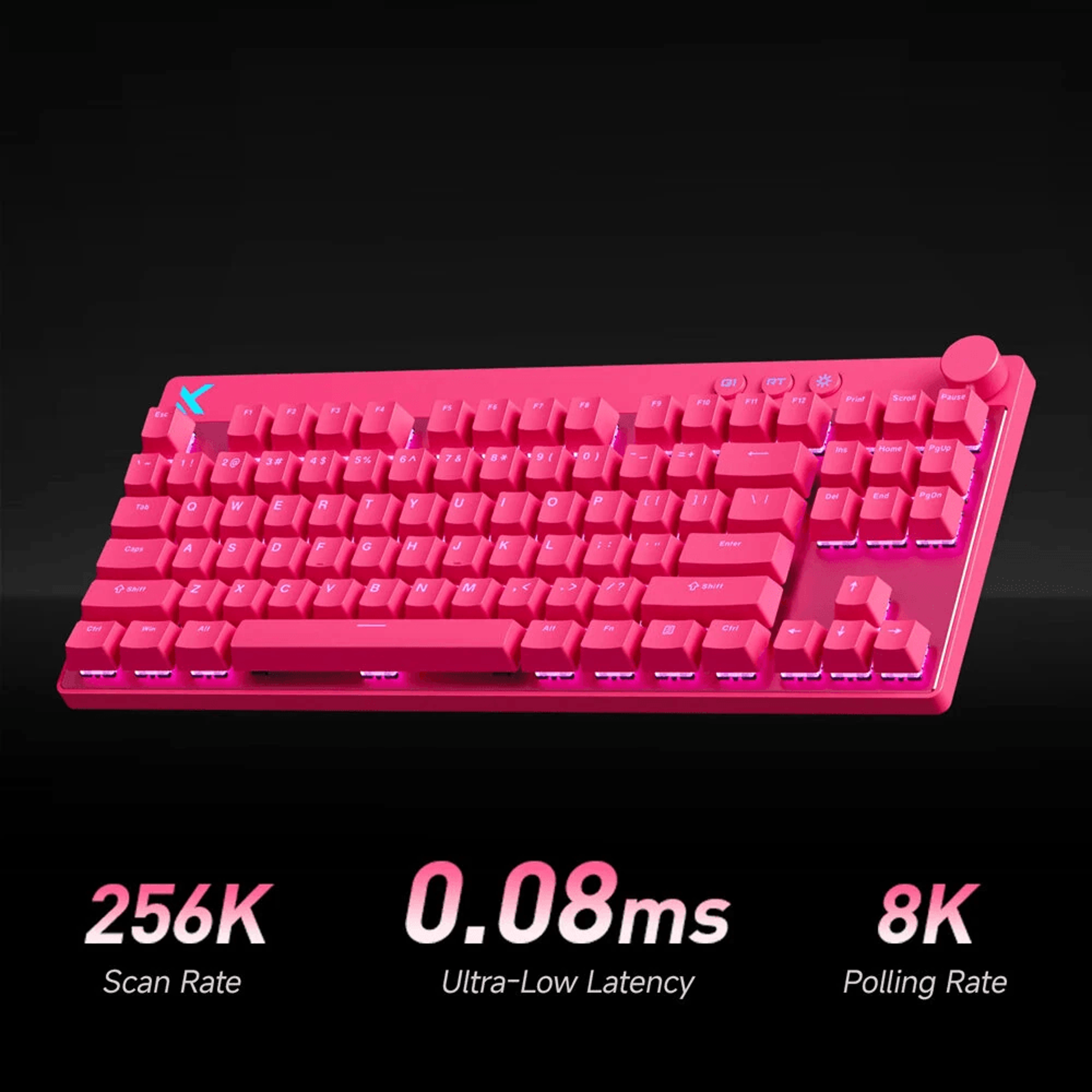 Rapid Trigger Hall Effect Gaming Keyboard With Apollo Magnetic Switches ARGB Lighting And Volume Kn 5