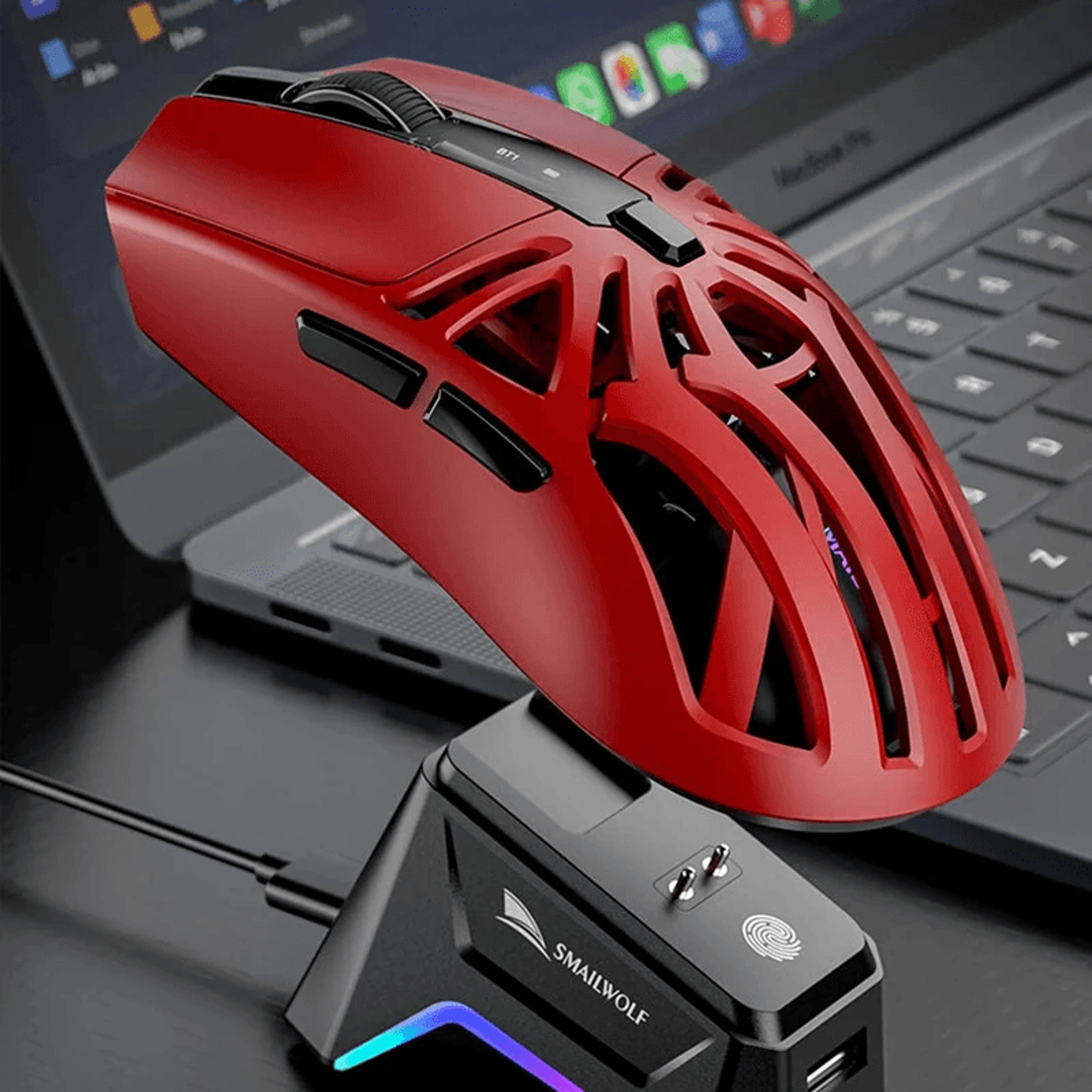 tri mode wireless gaming mouse with rgb charging dock dpi lightweight design