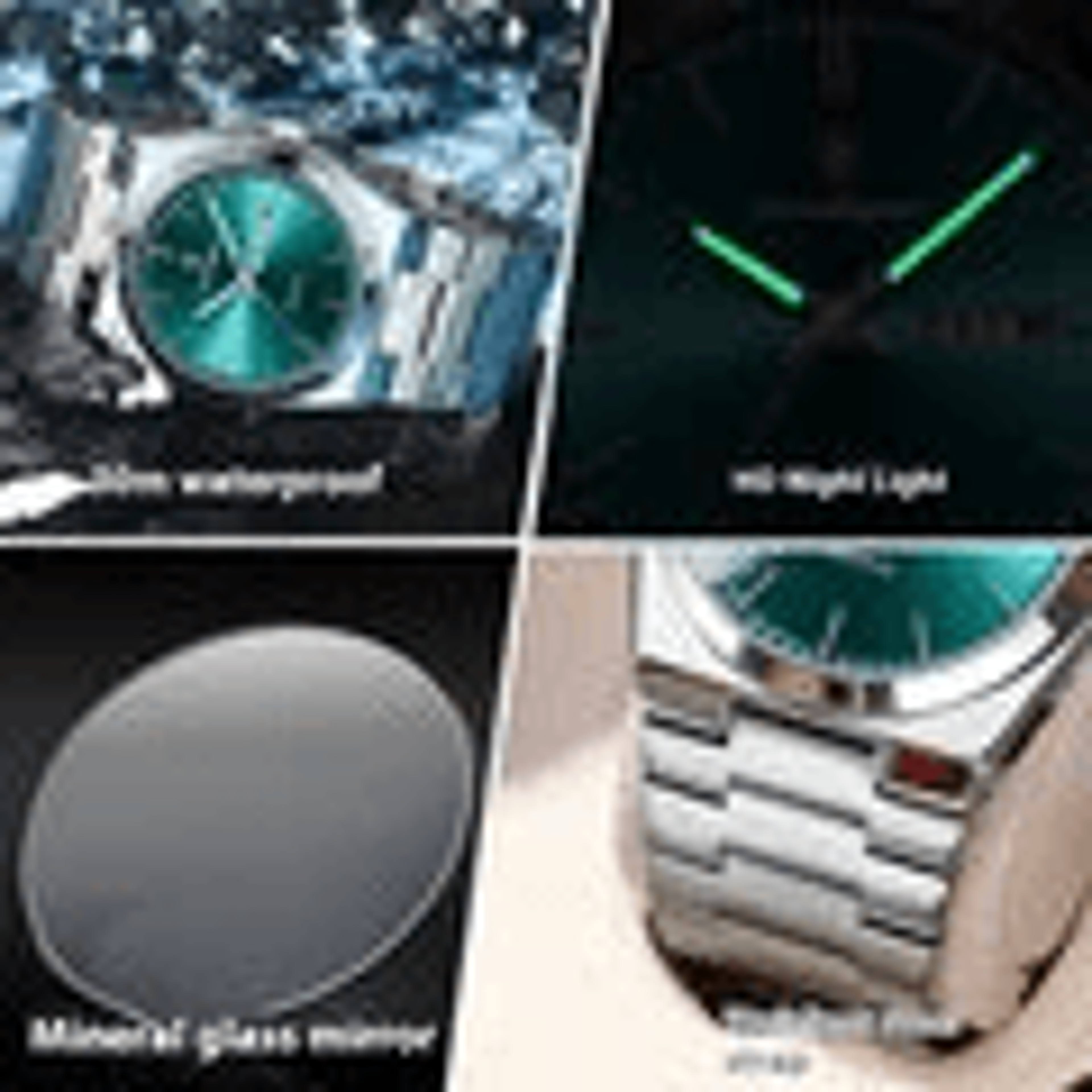 Mens Stainless Steel Quartz Watch With Luminous Hands Date Week Display And Water Resistance 2