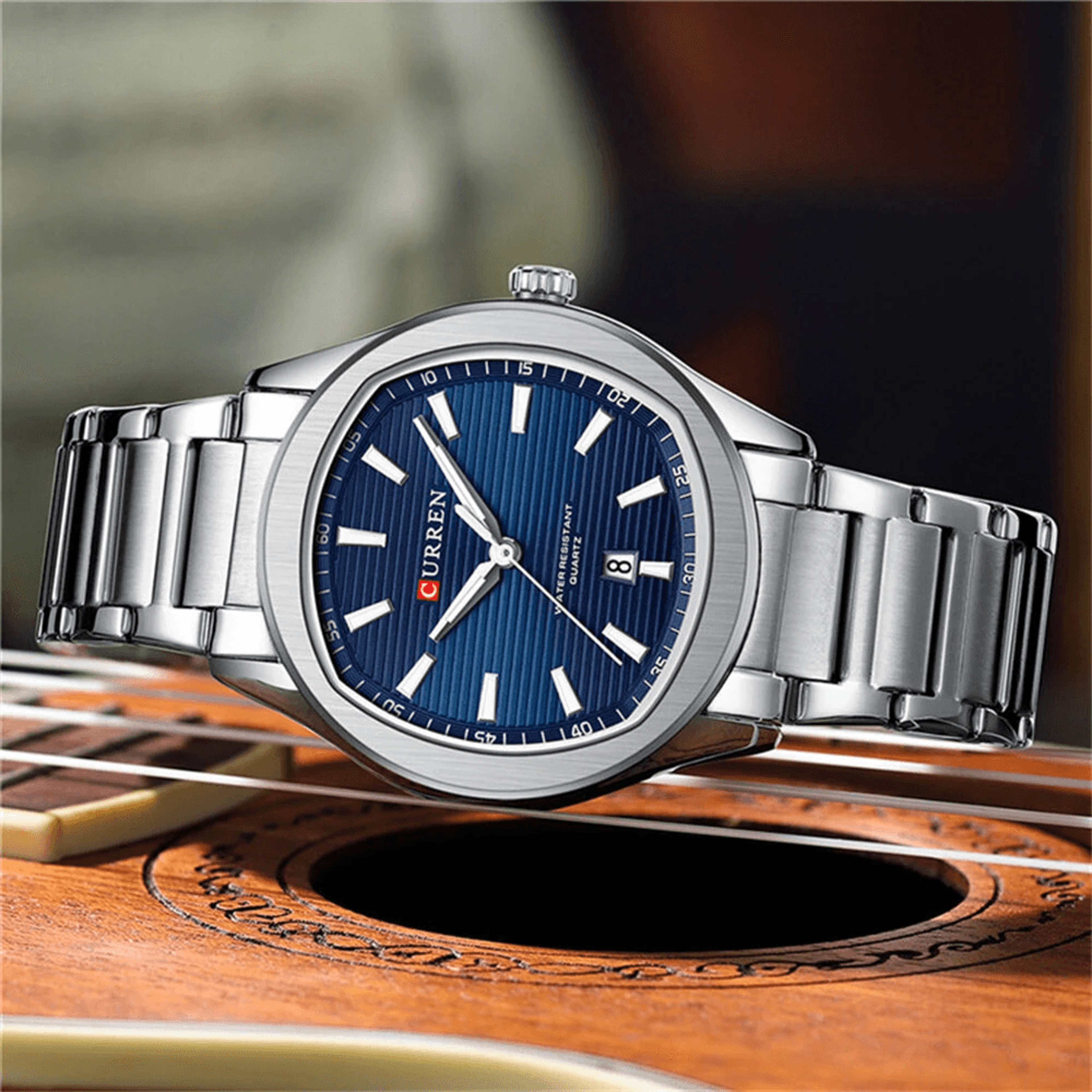 Mens Waterproof Quartz Watch With Stainless Steel Band And Calendar 6