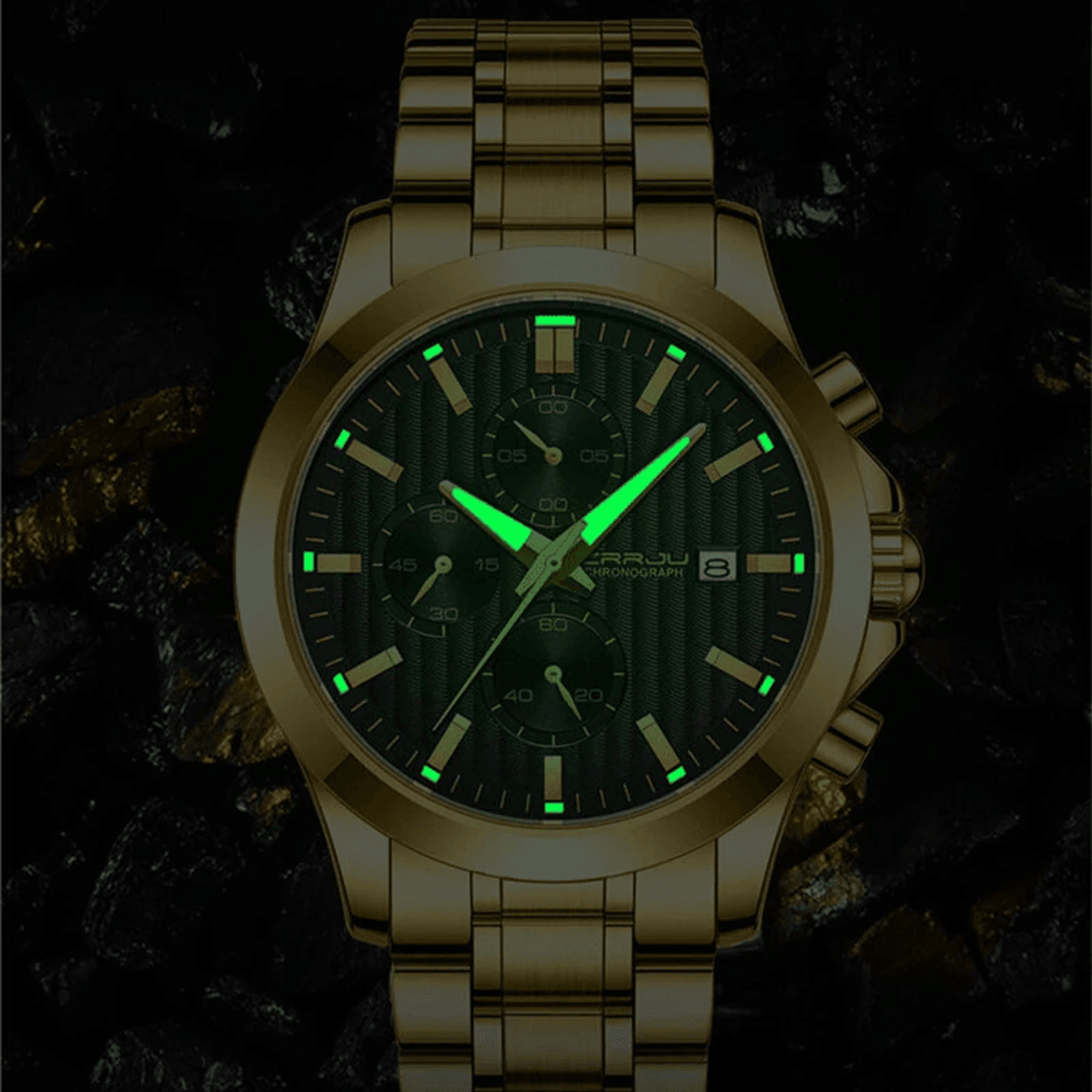 Premium Mens Business Chronograph Watch With Stainless Steel Band 2