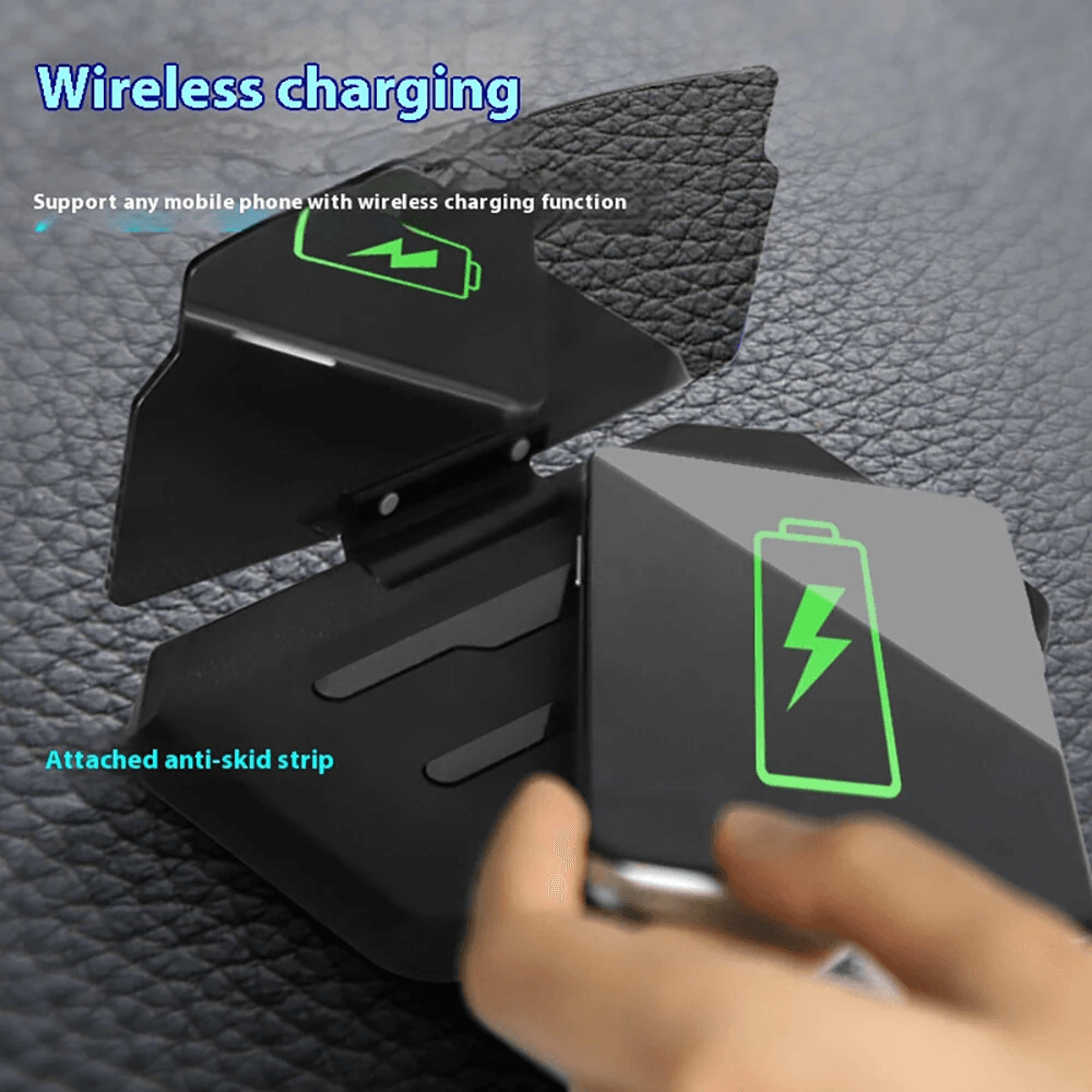 Wireless Charging Car HUD Phone Holder With Folding Navigation Projection Display 3